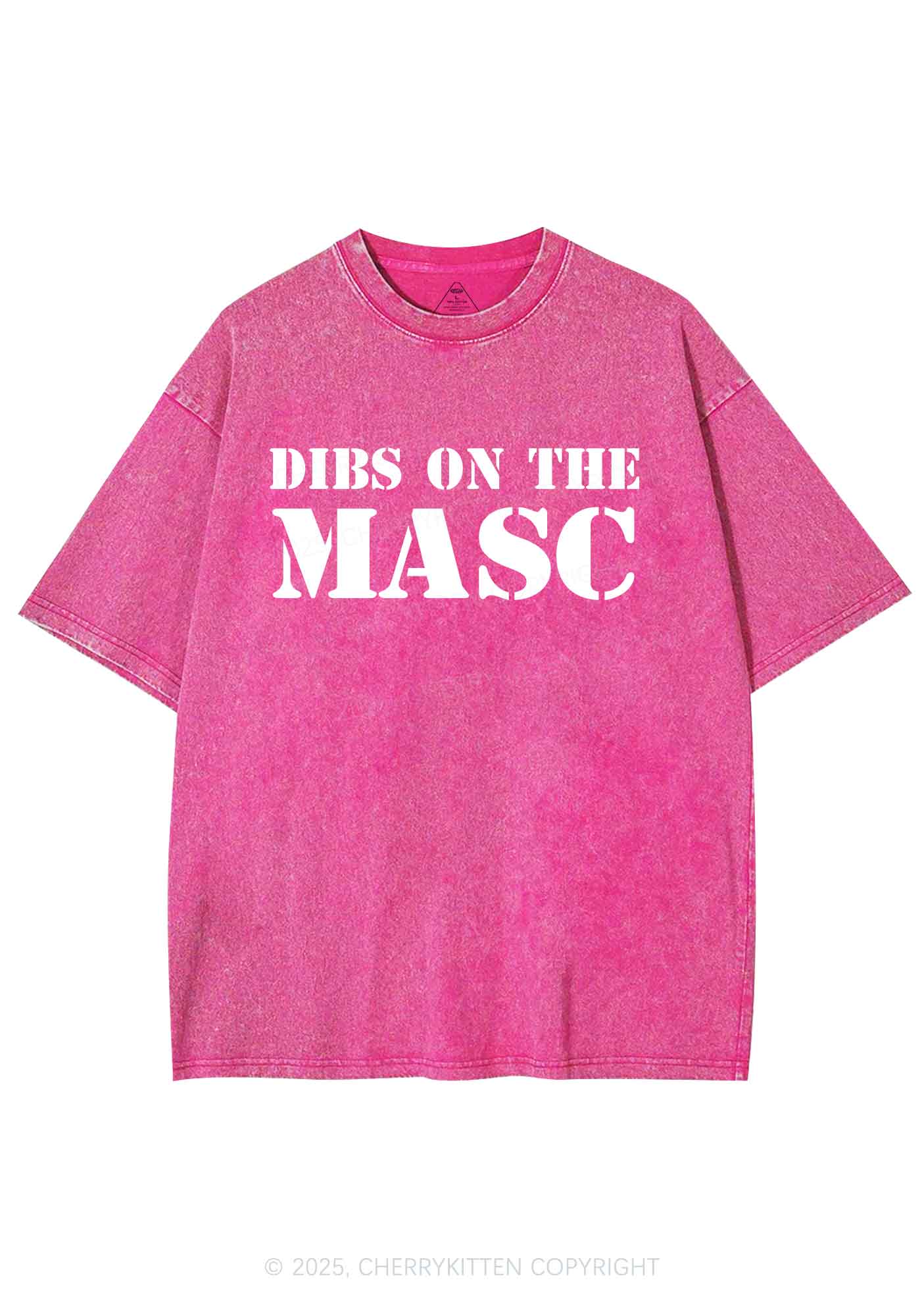 Dibs On The Masc Pride Y2K Shirts Washed Tee Cherrykitten - Image 4