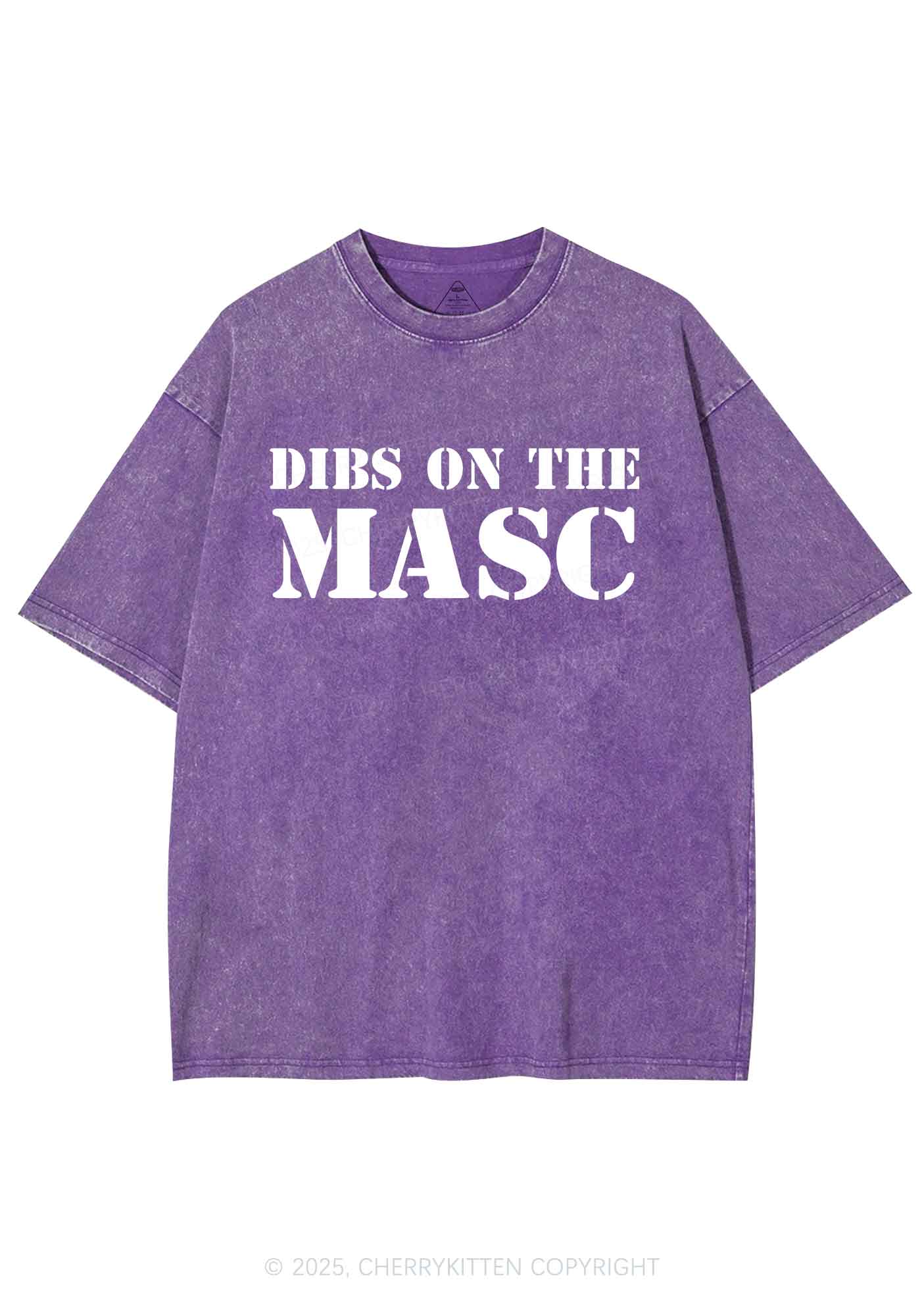 Dibs On The Masc Pride Y2K Shirts Washed Tee Cherrykitten - Image 5