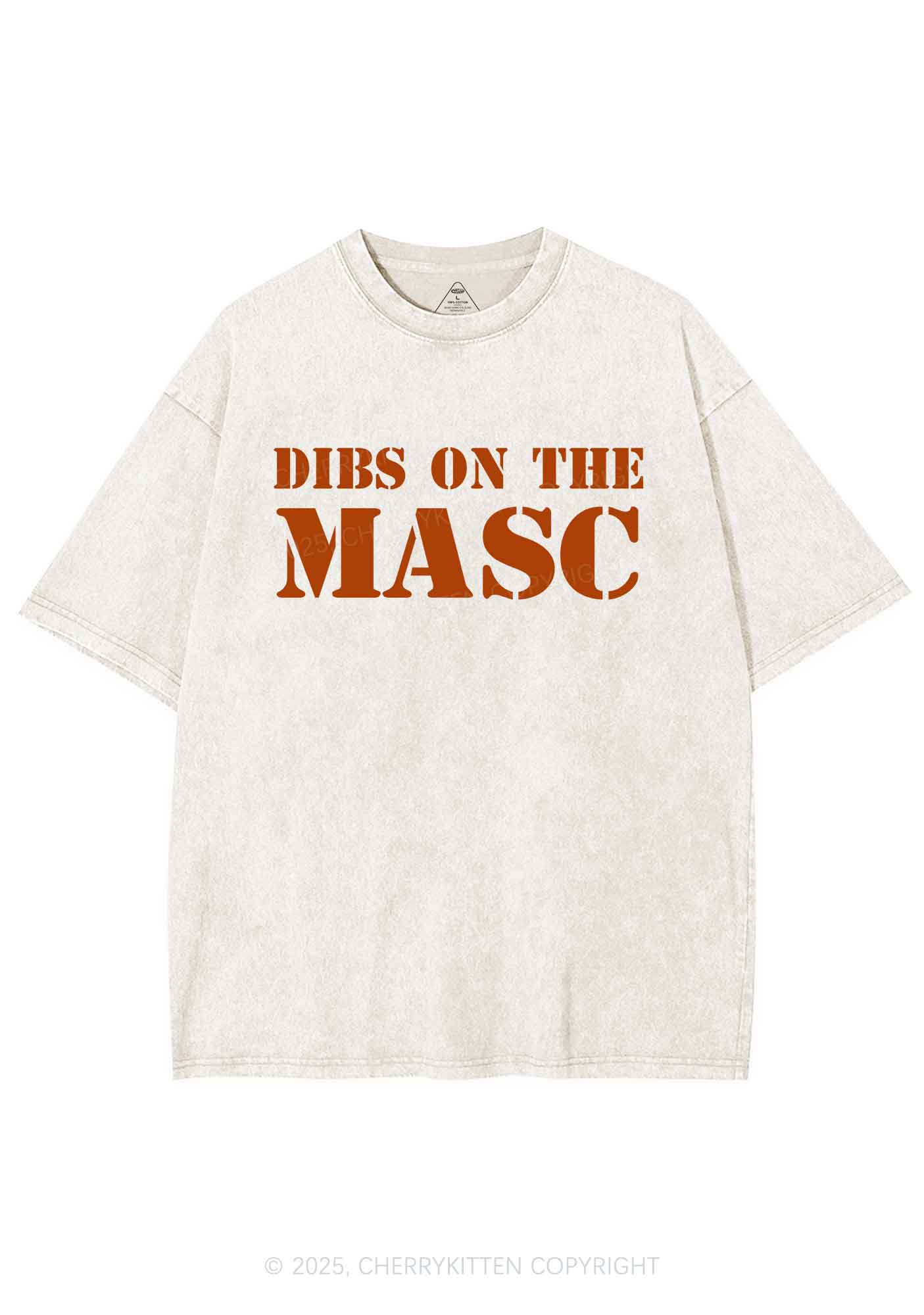 Dibs On The Masc Pride Y2K Shirts Washed Tee Cherrykitten - Image 6