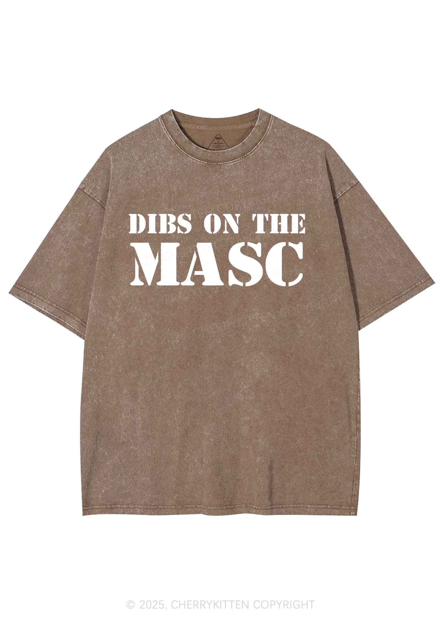 Dibs On The Masc Pride Y2K Shirts Washed Tee Cherrykitten - Image 7