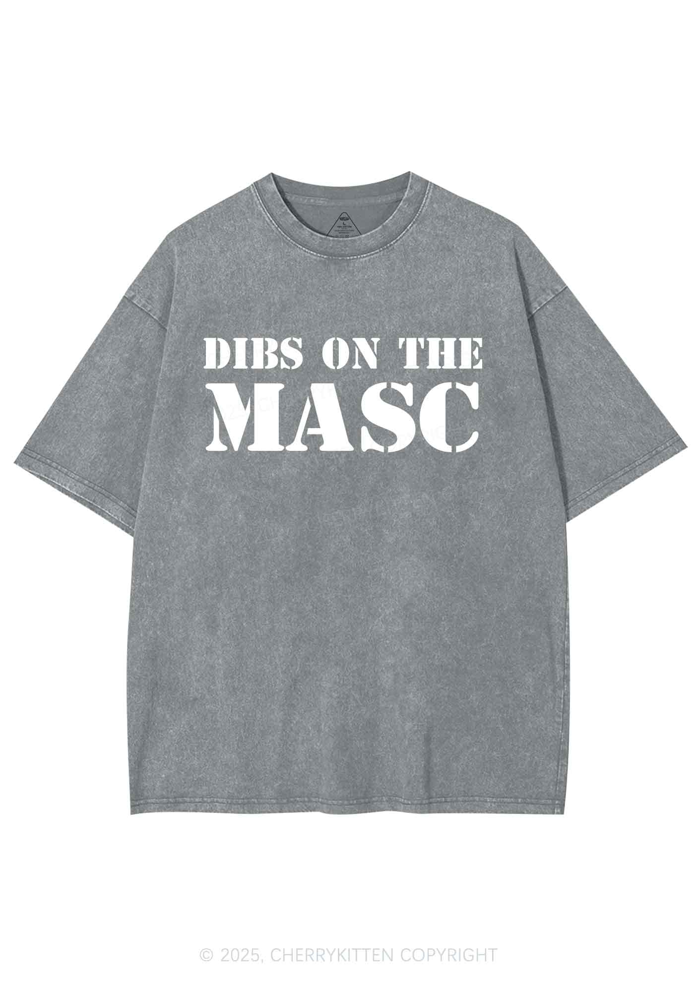 Dibs On The Masc Pride Y2K Shirts Washed Tee Cherrykitten - Image 8