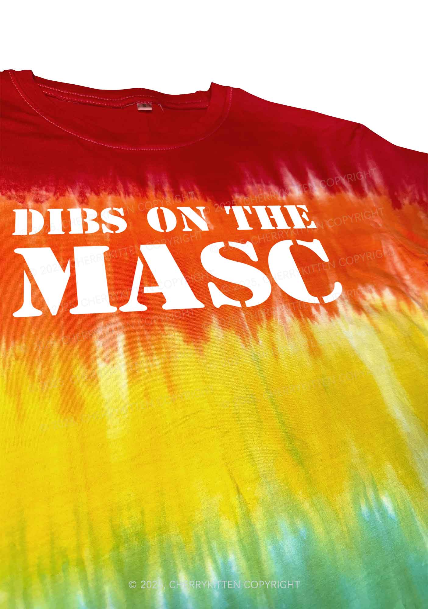 Dibs On The Masc Pride Y2K Tie Dye Shirts Cherrykitten - Image 3