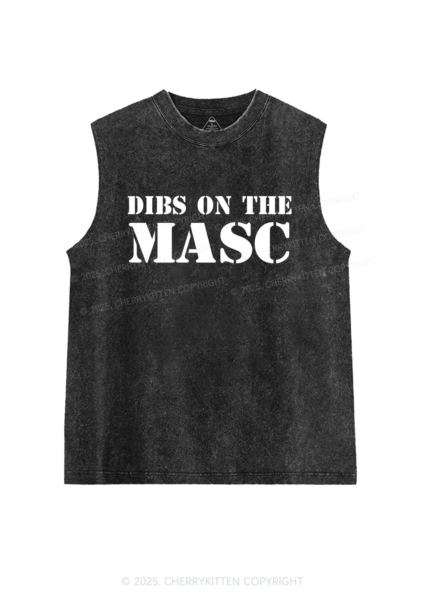 Dibs On The Masc Pride Y2K Washed Muscle Tank Cherrykitten - Image 3