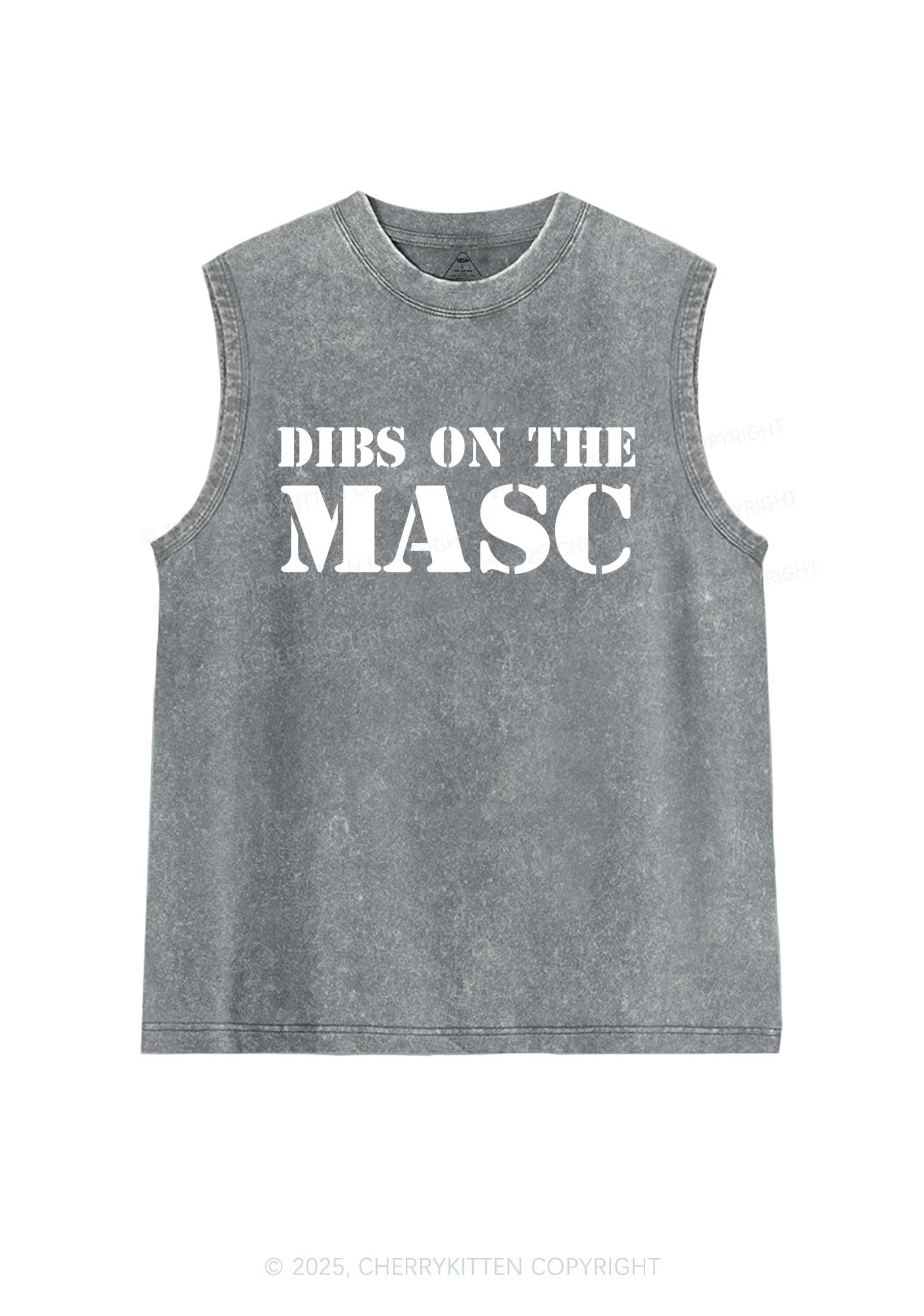 Dibs On The Masc Pride Y2K Washed Muscle Tank Cherrykitten - Image 6