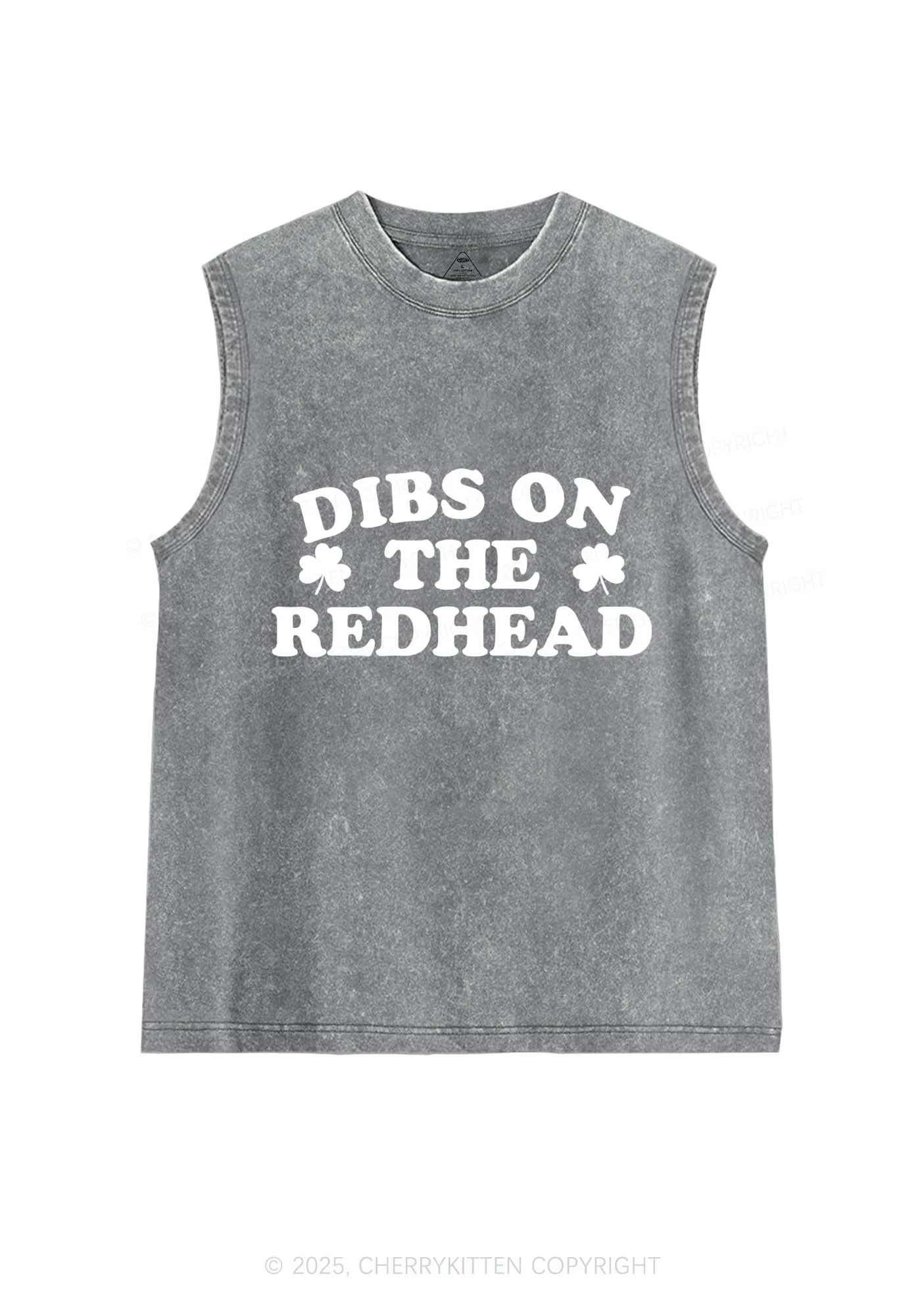Dibs On The Redhead St Patricks Y2K Washed Tank Cherrykitten - Image 5