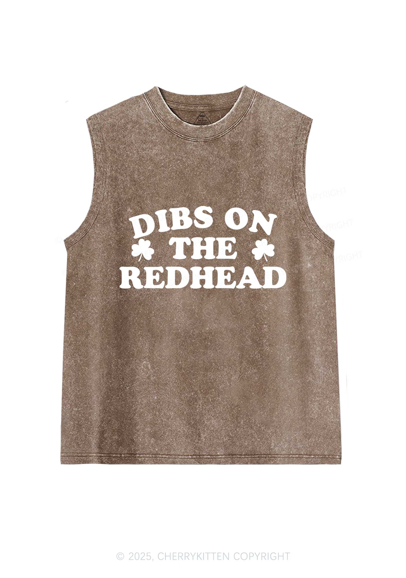 Dibs On The Redhead St Patricks Y2K Washed Tank Cherrykitten - Image 6