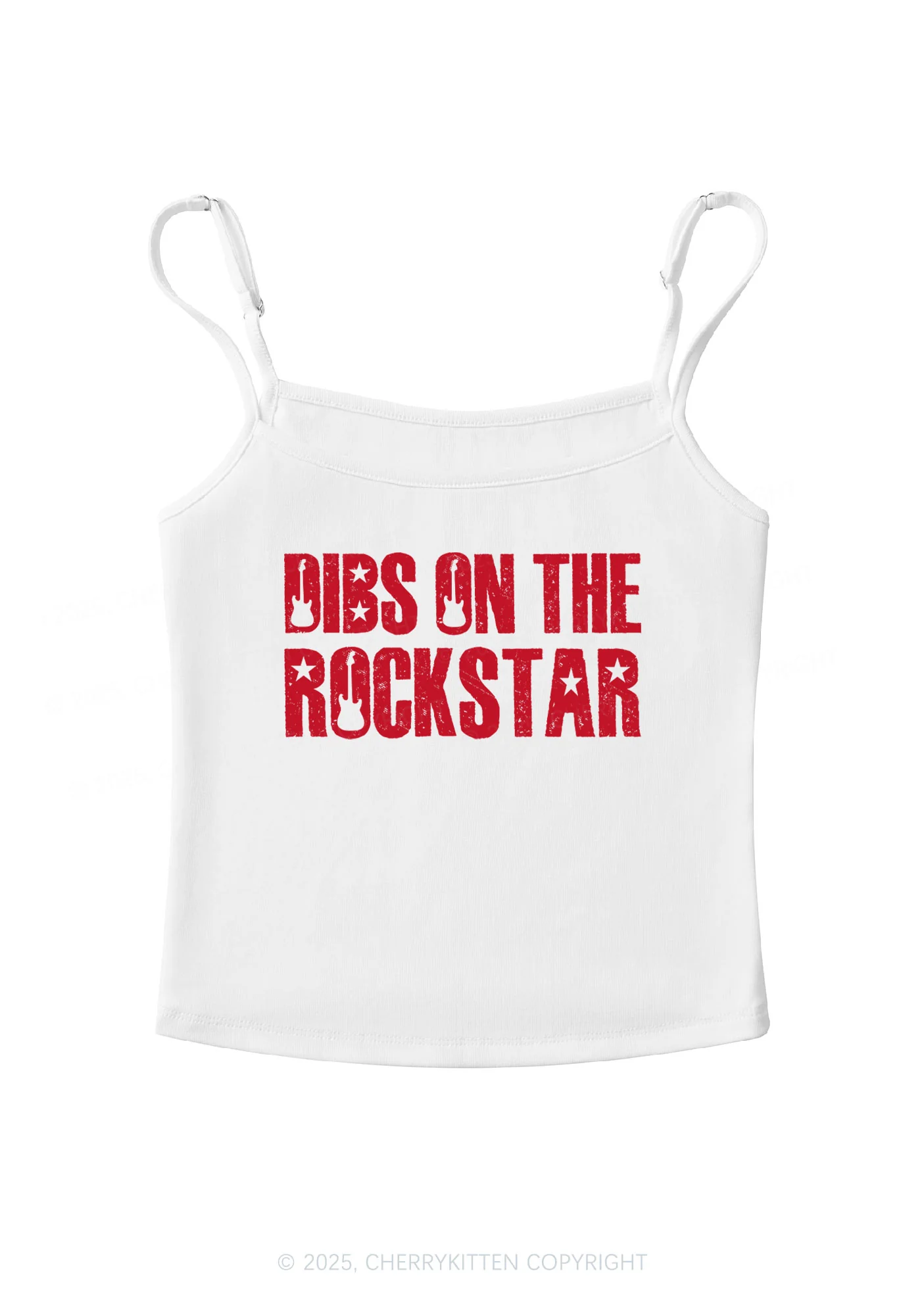 Dibs On The Rockstar Y2K Spaghetti Strap Cami Cherrykitten - Image 4