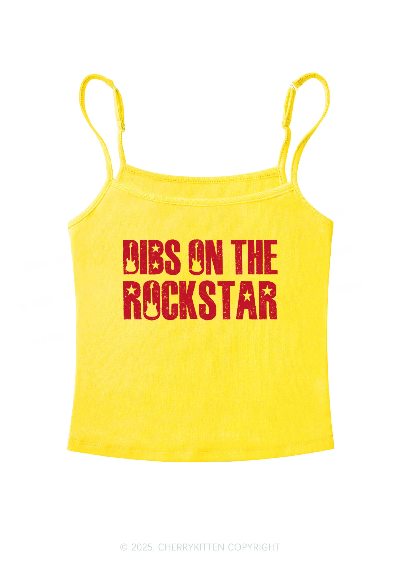Dibs On The Rockstar Y2K Spaghetti Strap Cami Cherrykitten - Image 6