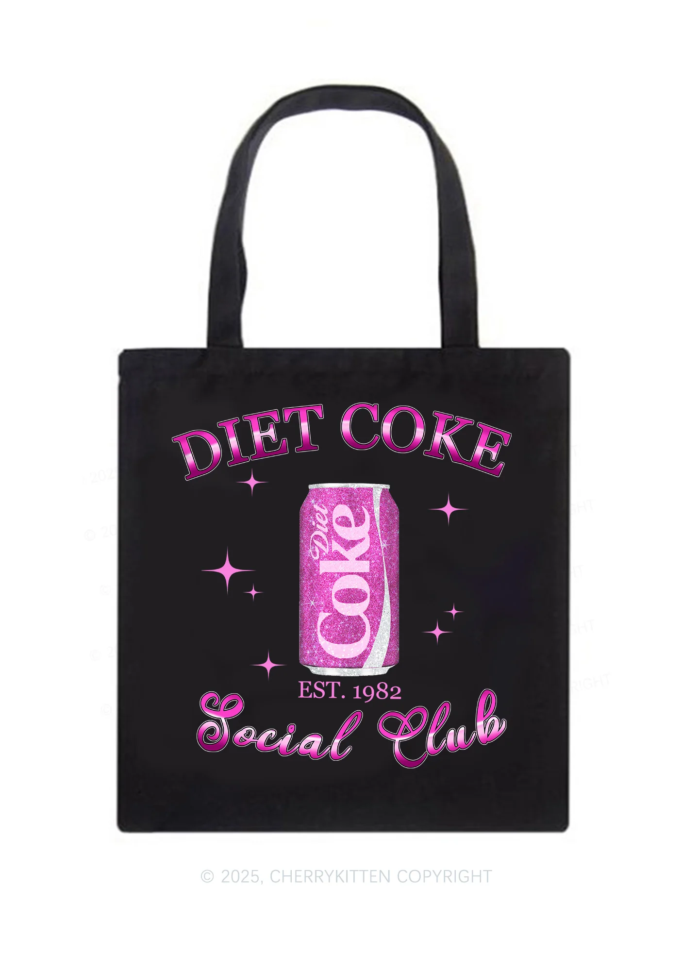 Diet Coke Social Club Y2K Canvas Tote Bag Cherrykitten - Image 3