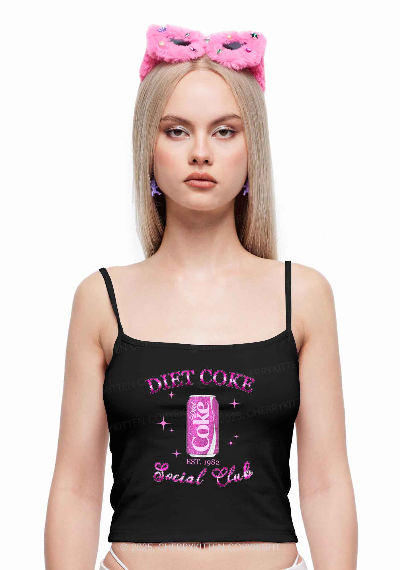 Diet Coke Social Club Y2K Spaghetti Strap Cami Cherrykitten - Image 2