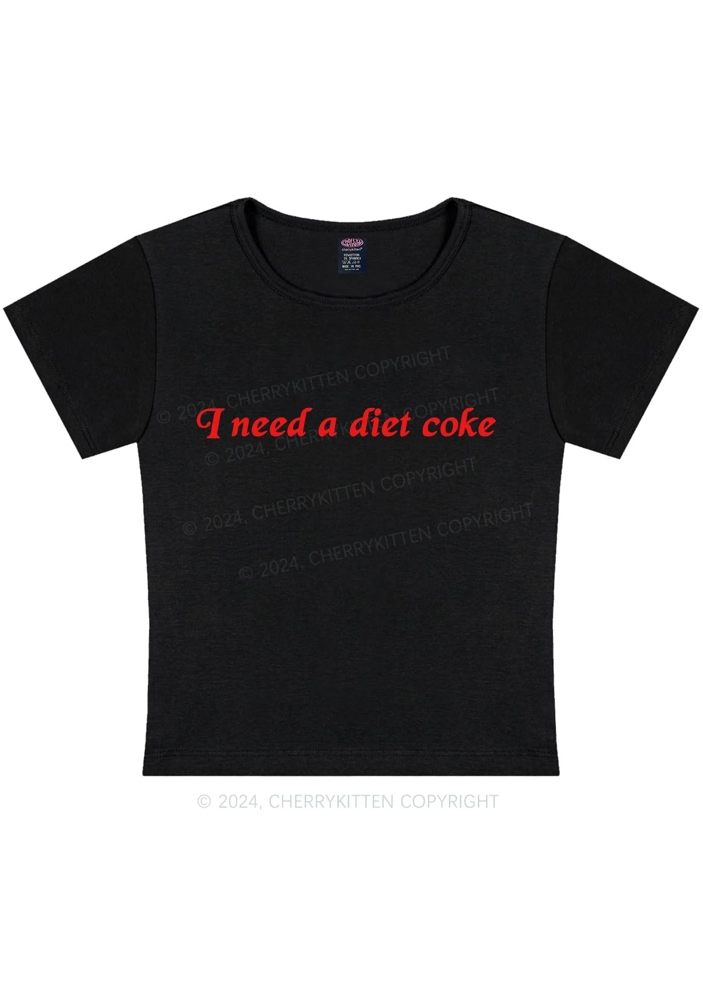 Diet Coke Y2K Baby Tee Cherrykitten - Image 3