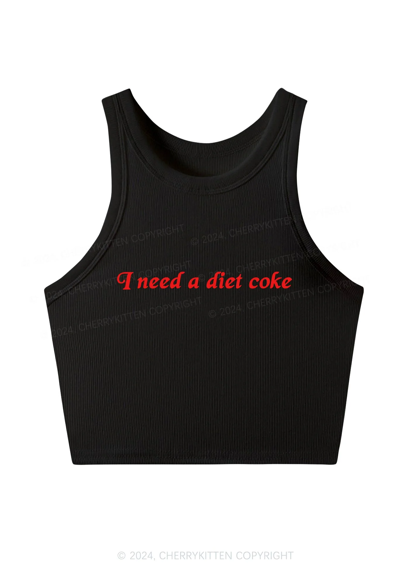 Diet Coke Y2K Crop Tank Top Cherrykitten - Image 3