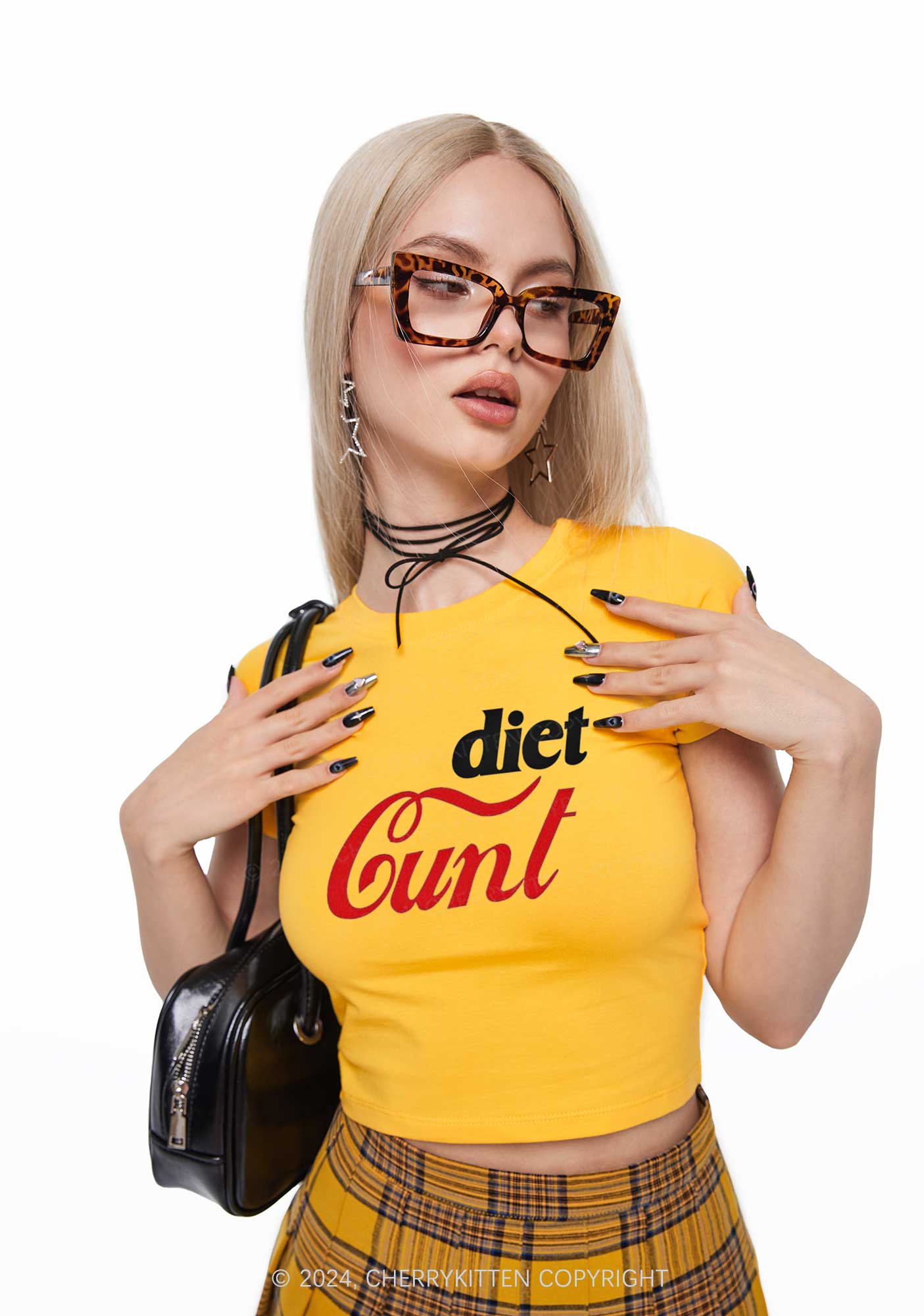 Diet Cxxt Y2K Baby Tee Cherrykitten - Image 2