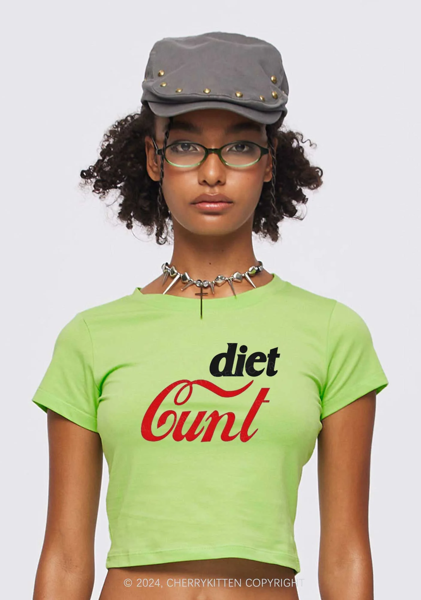 Diet Cxxt Y2K Baby Tee Cherrykitten - Image 3