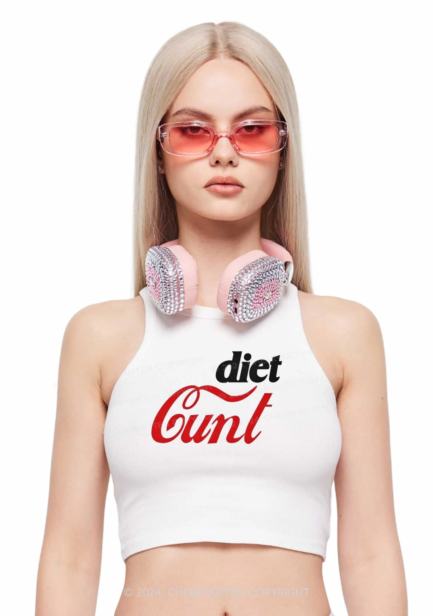 Diet Cxxt Y2K Crop Tank Top Cherrykitten - Image 2