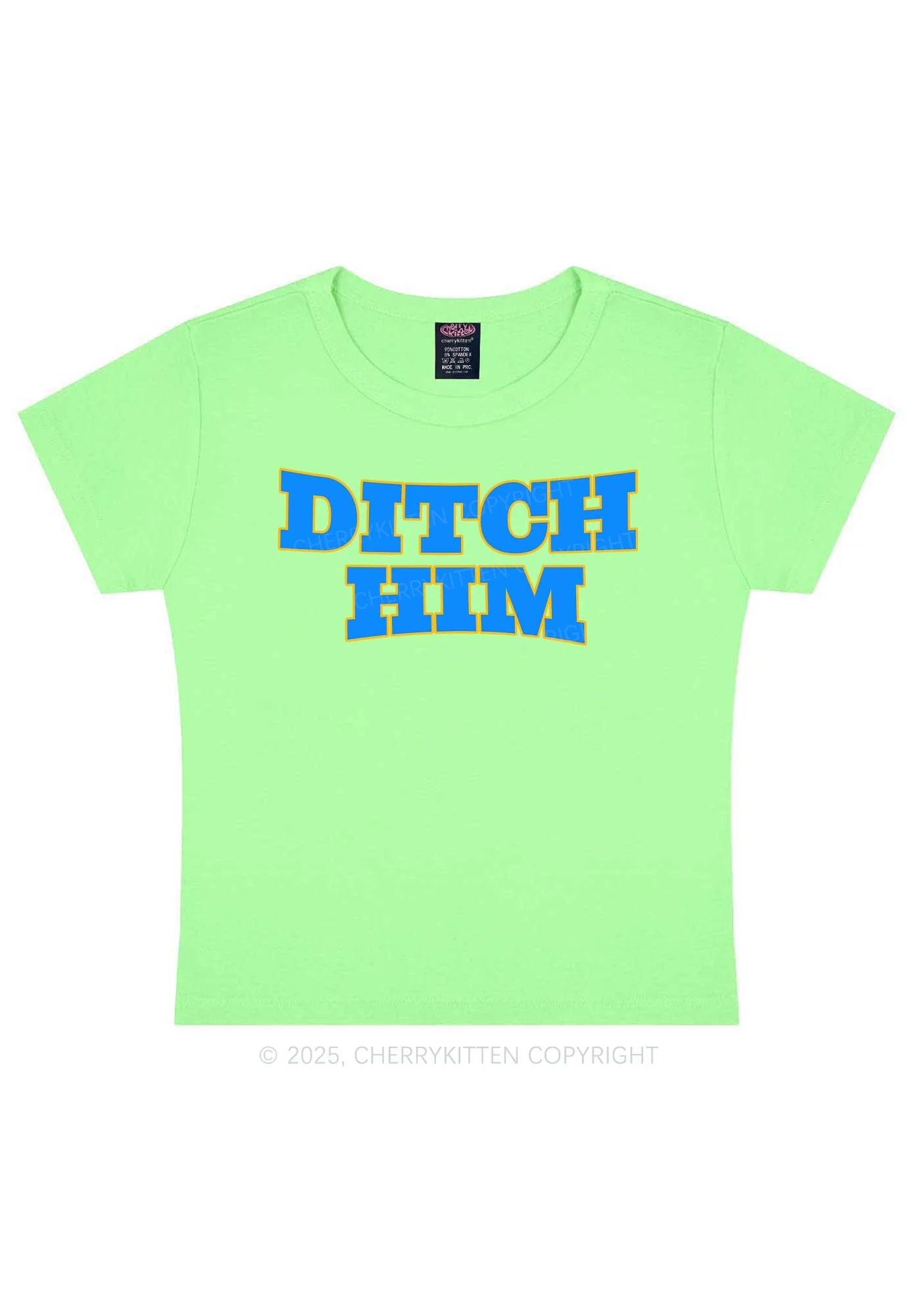 Ditch Him Pride Y2K Baby Tee Cherrykitten - Image 12