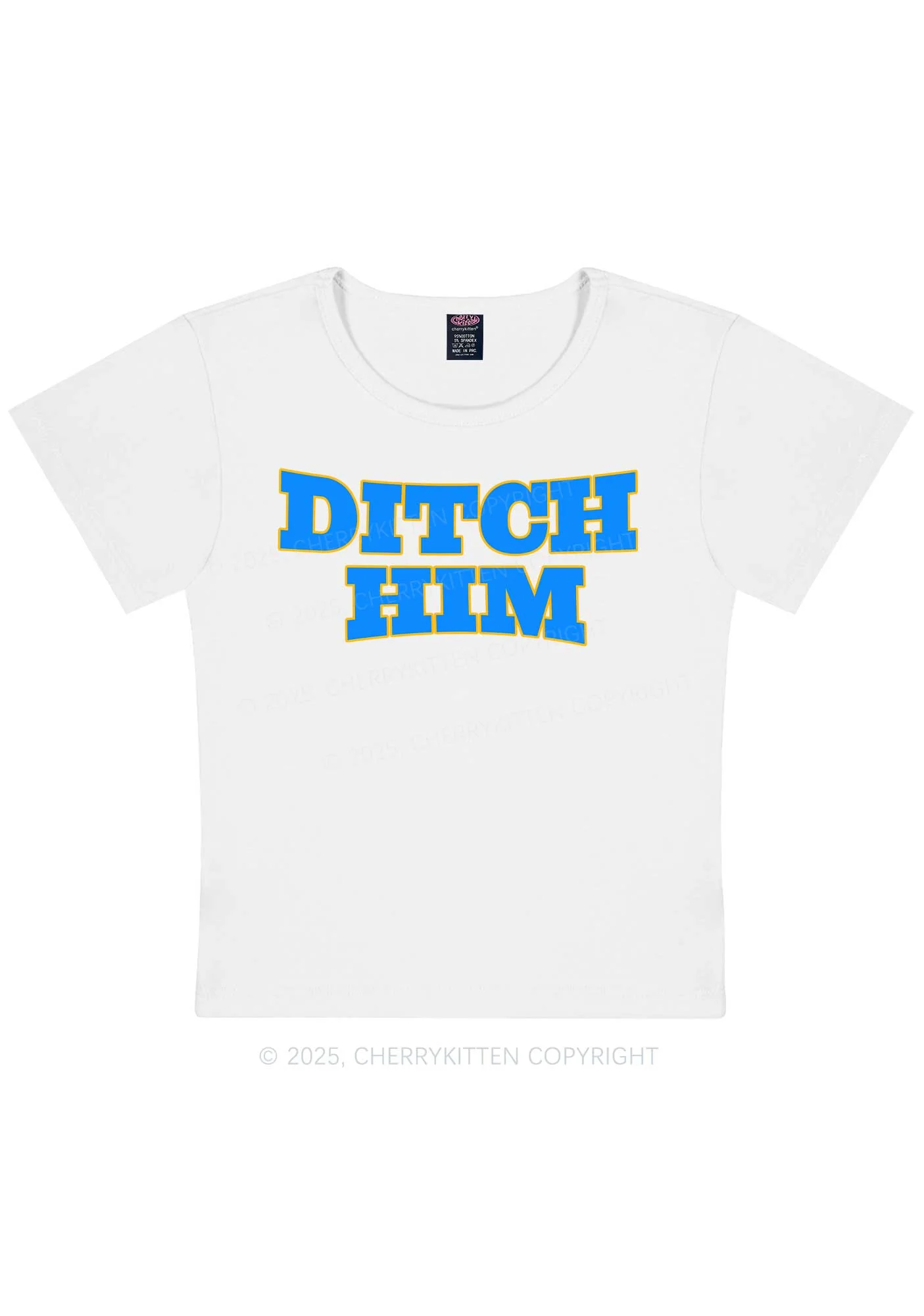 Ditch Him Pride Y2K Baby Tee Cherrykitten - Image 4