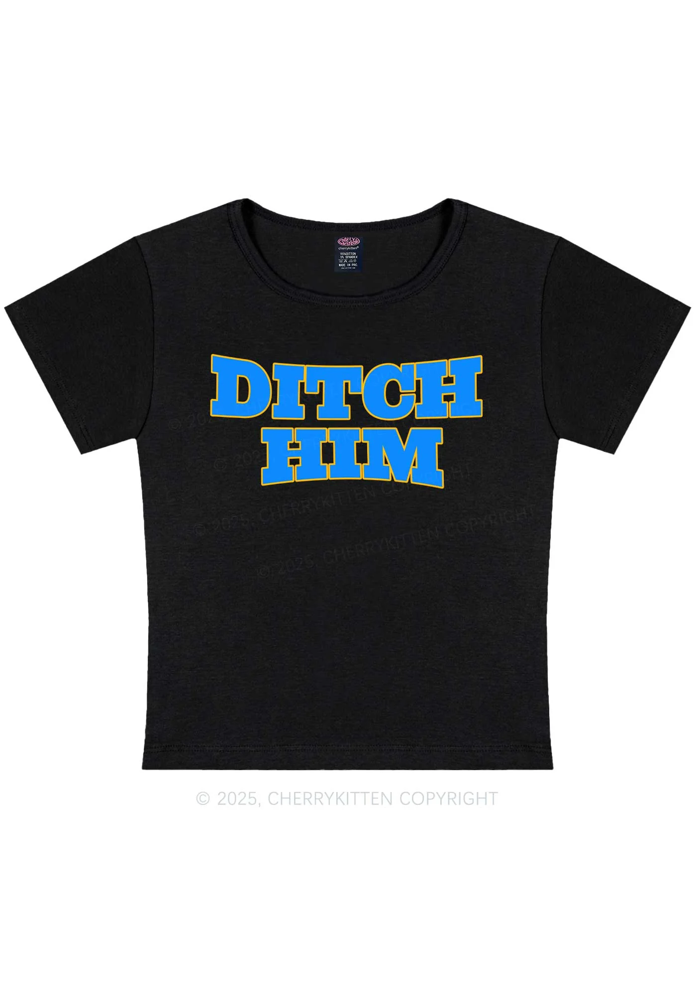 Ditch Him Pride Y2K Baby Tee Cherrykitten - Image 5