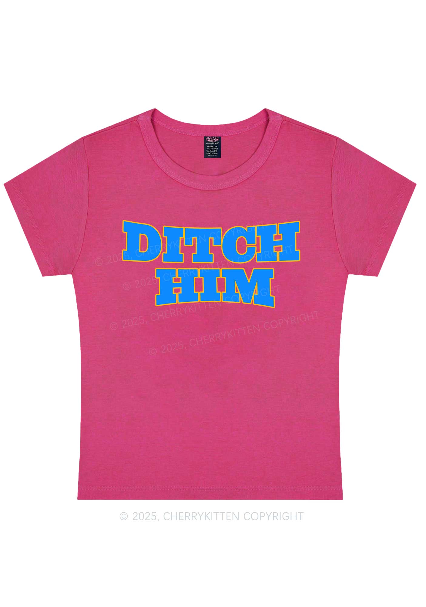 Ditch Him Pride Y2K Baby Tee Cherrykitten - Image 7