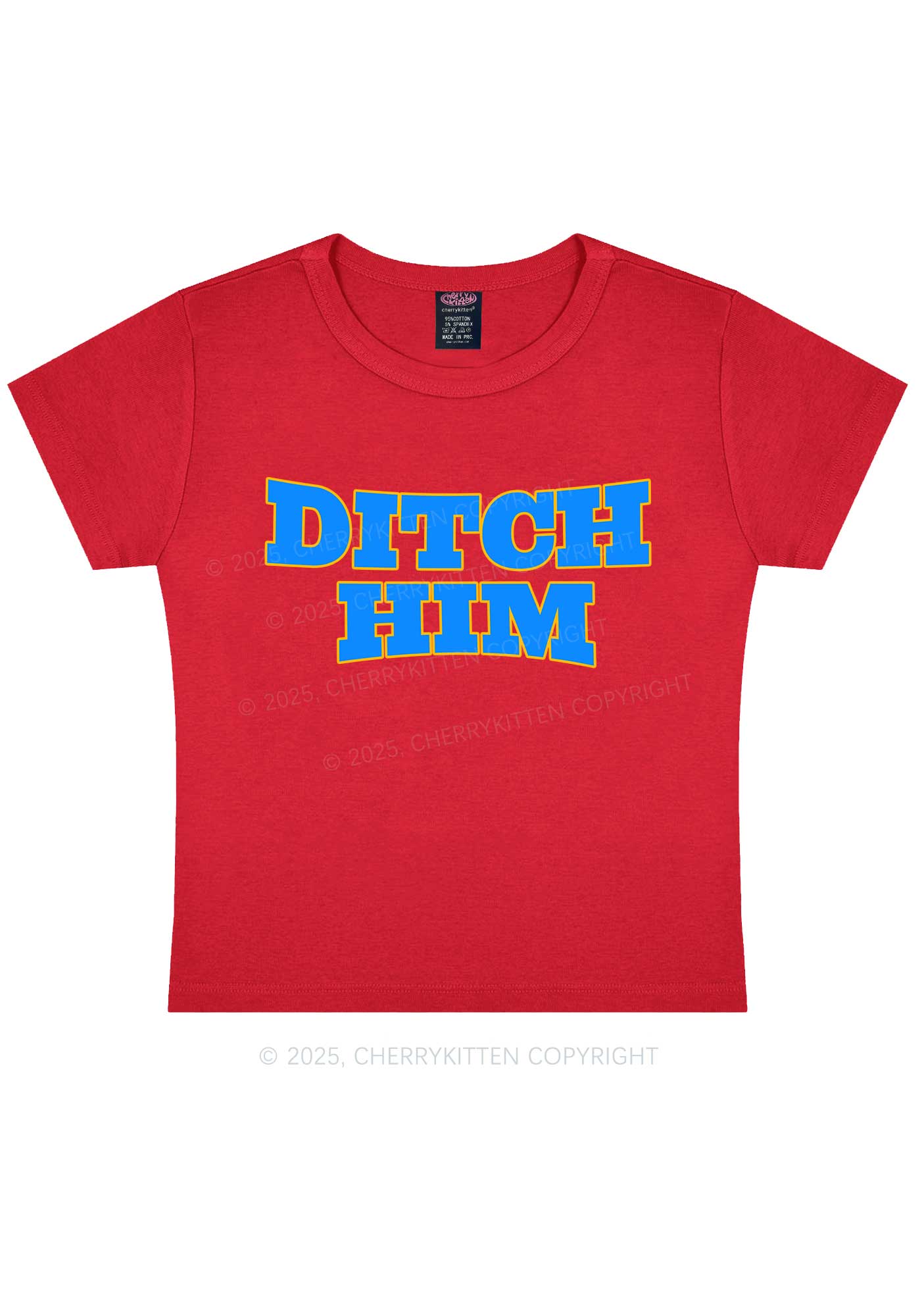Ditch Him Pride Y2K Baby Tee Cherrykitten - Image 8