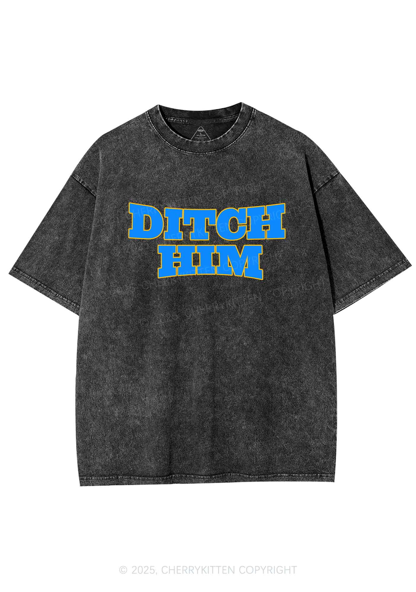Ditch Him Pride Y2K Shirts Washed Tee Cherrykitten - Image 3