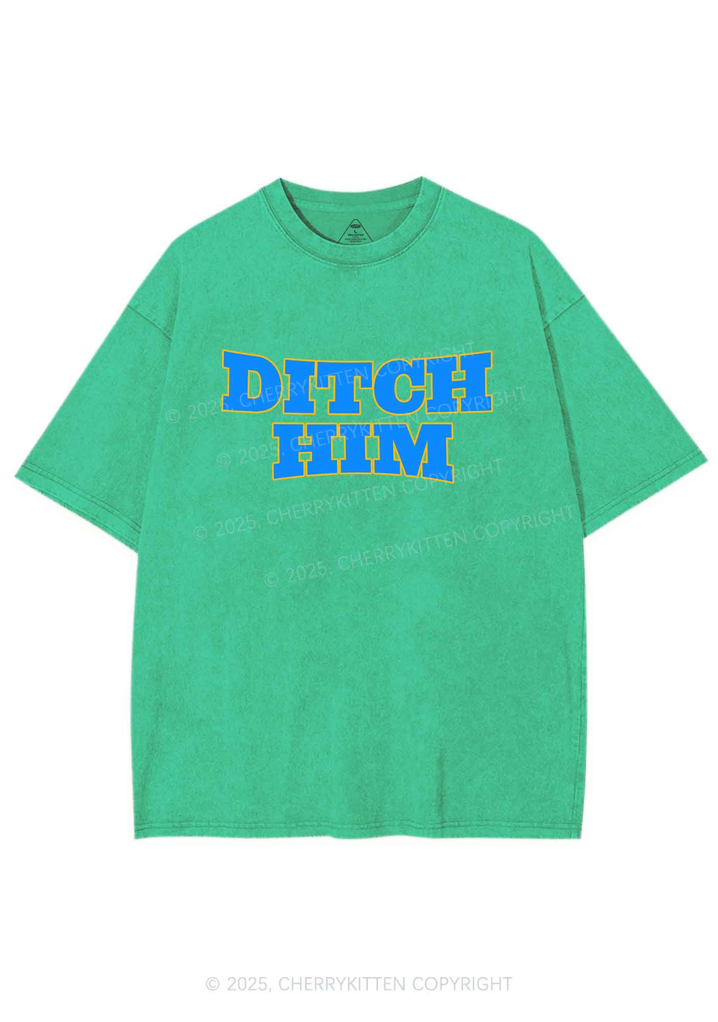 Ditch Him Pride Y2K Shirts Washed Tee Cherrykitten - Image 8