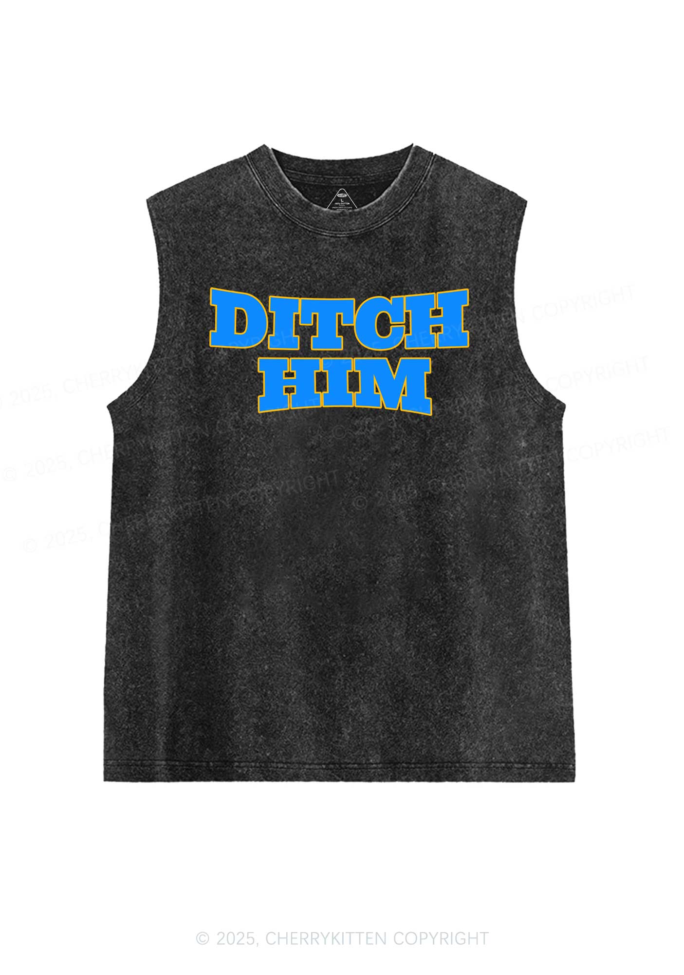 Ditch Him Pride Y2K Washed Muscle Tank Cherrykitten - Image 3