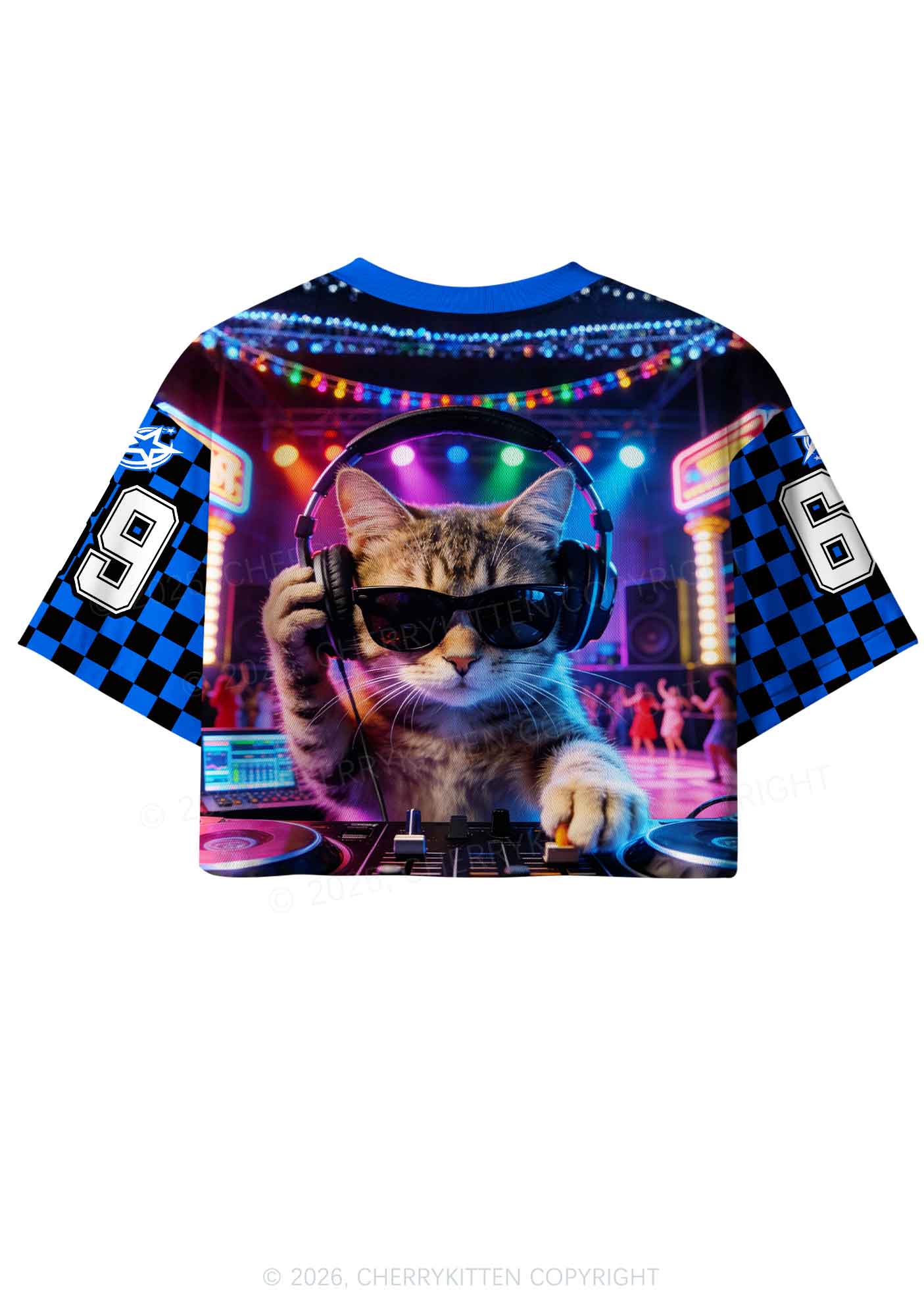 DJ Cat Rave Y2K Crop Sport Jersey Shirts Cherrykitten - Image 4