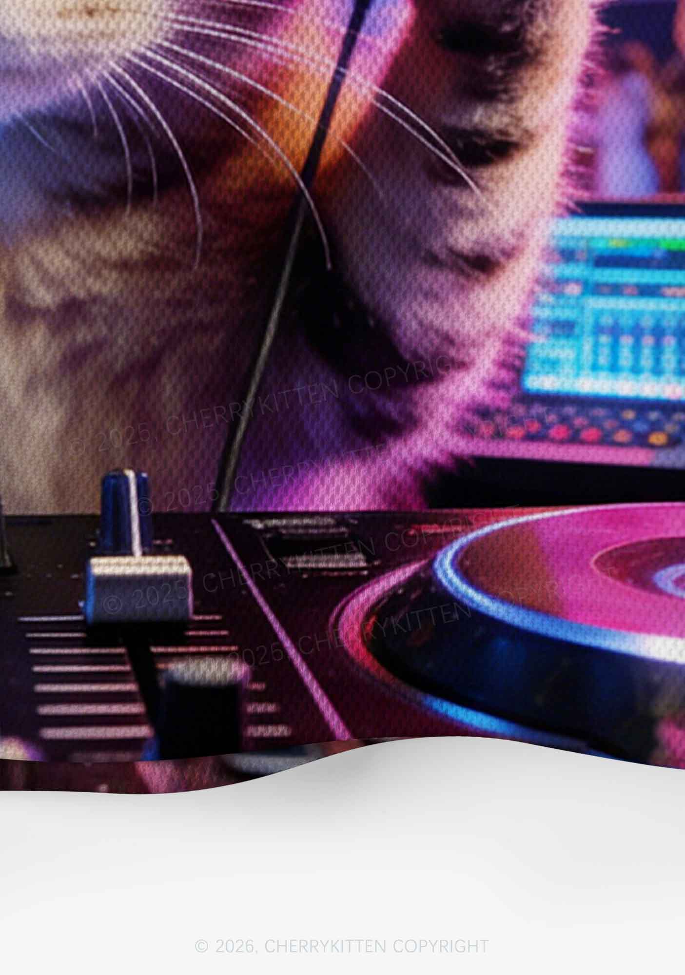 DJ Cat Rave Y2K Crop Sport Jersey Shirts Cherrykitten - Image 7