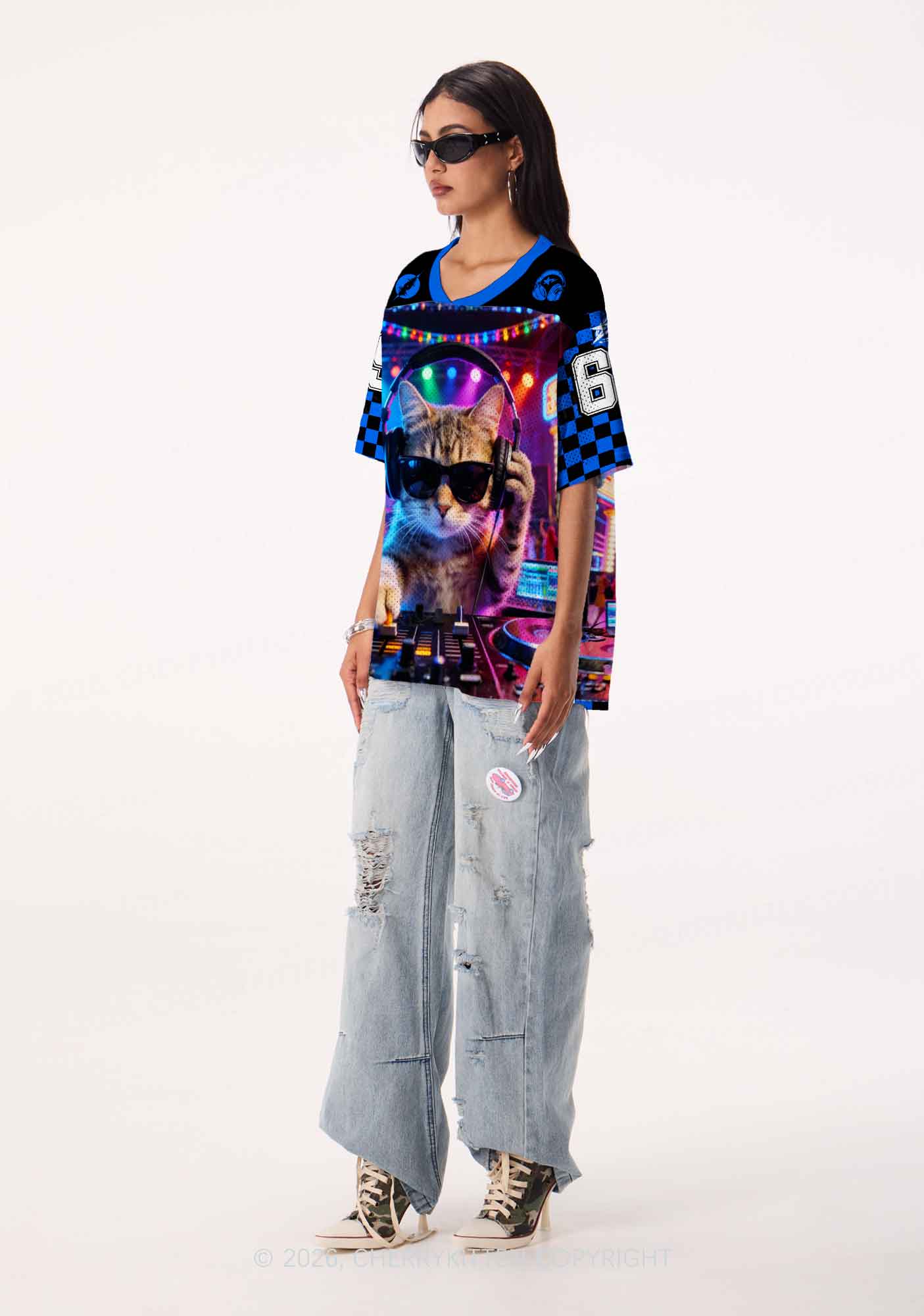 DJ Cat Rave Y2K Sport Jersey Shirts Cherrykitten - Image 2