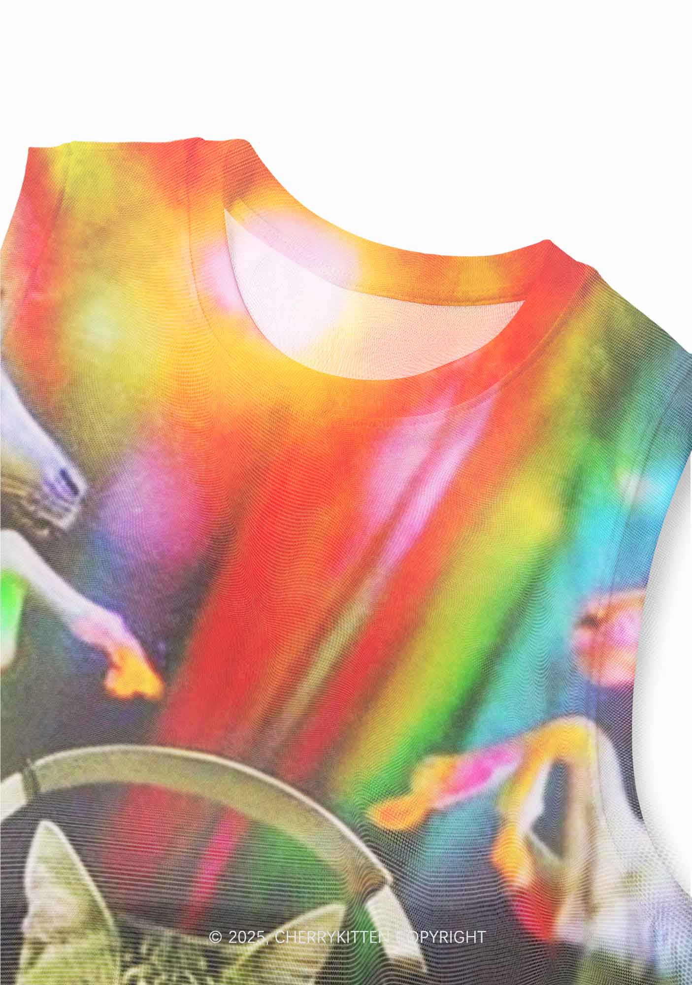 DJ Cat Unicorn Y2K Mesh Muscle Tank Cherrykitten - Image 2
