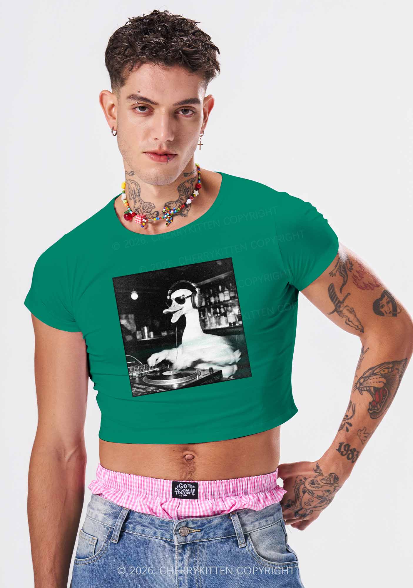 DJ Duck Y2K Baby Tee Cherrykitten - Image 12