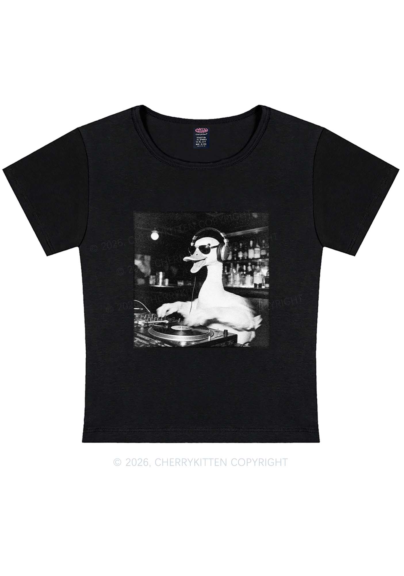 DJ Duck Y2K Baby Tee Cherrykitten - Image 2