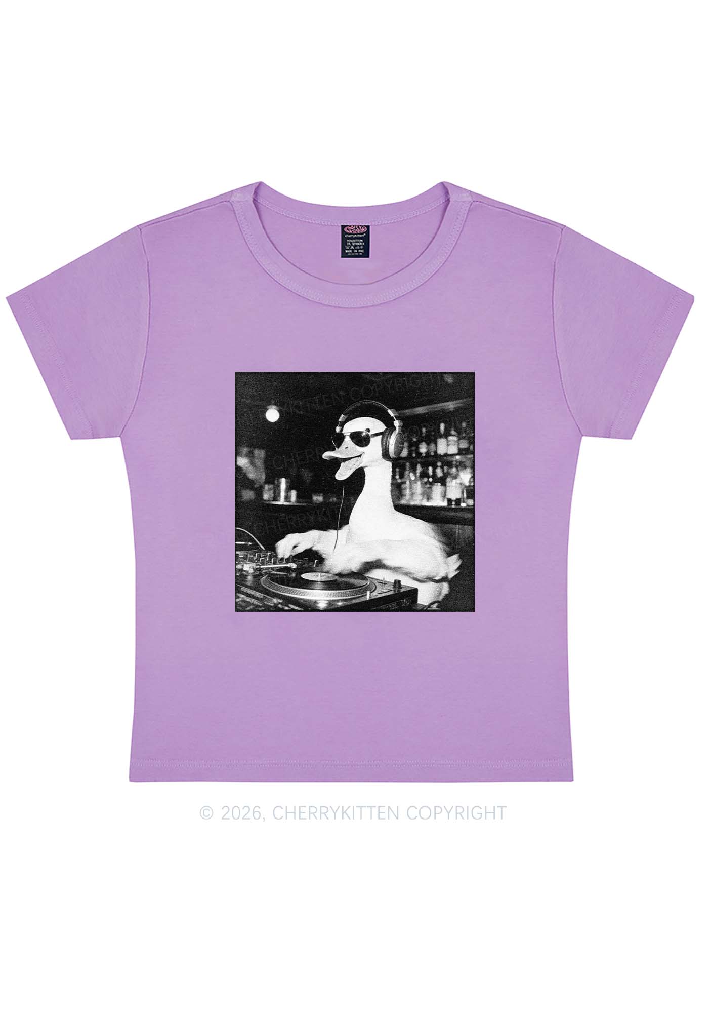 DJ Duck Y2K Baby Tee Cherrykitten - Image 4