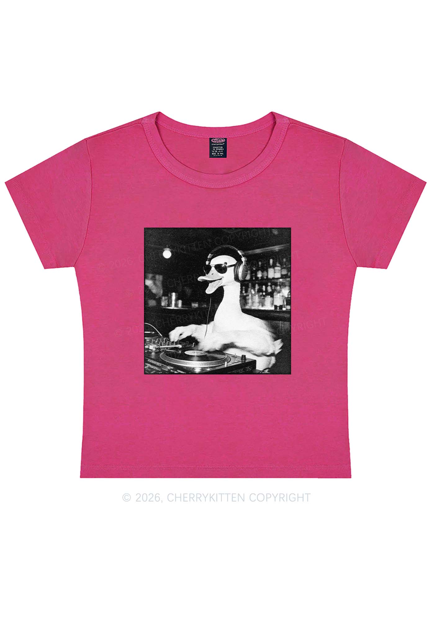 DJ Duck Y2K Baby Tee Cherrykitten - Image 6