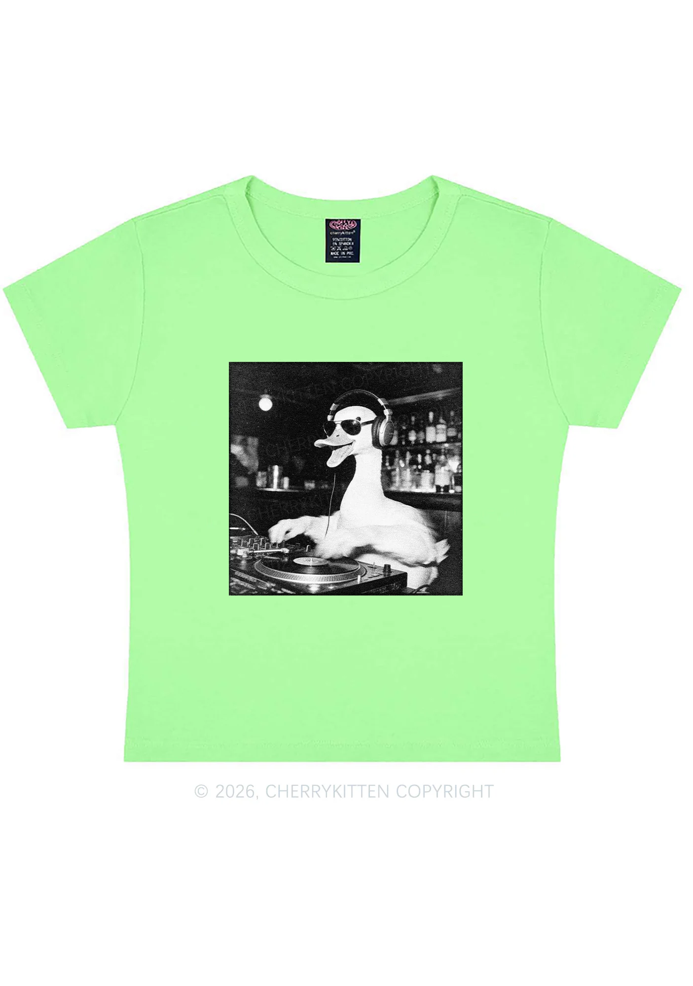 DJ Duck Y2K Baby Tee Cherrykitten - Image 9