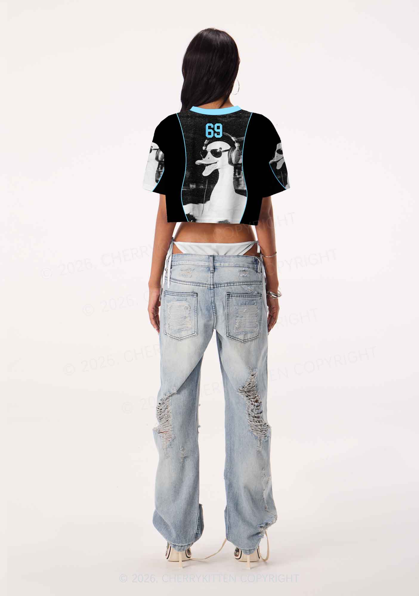 DJ Duck Y2K Crop Sport Jersey Shirts Cherrykitten - Image 3