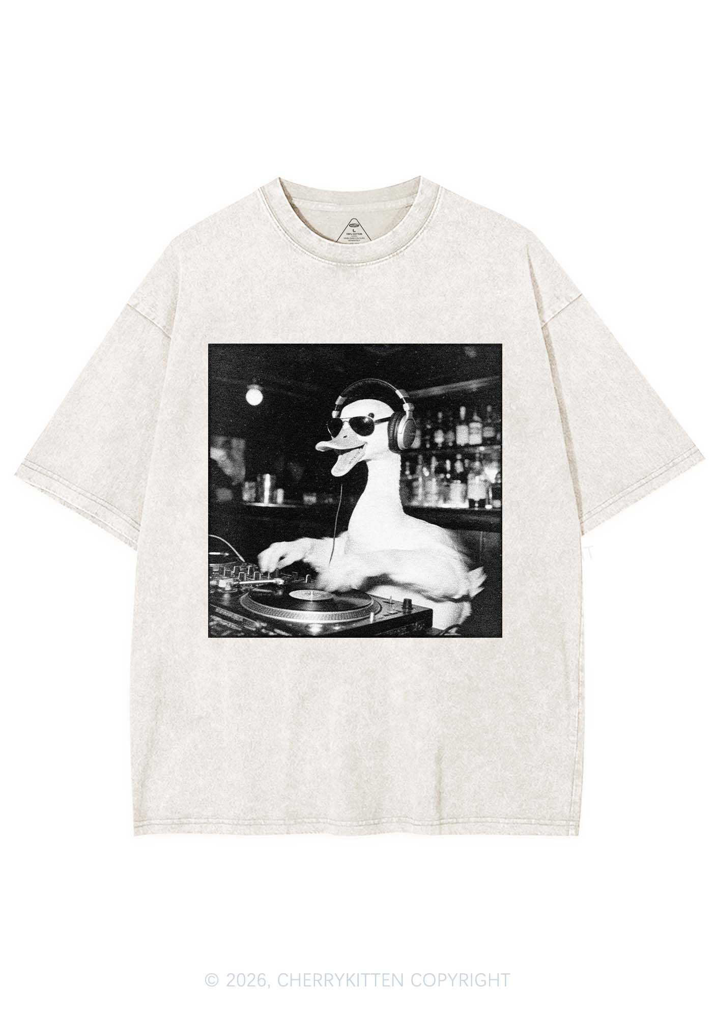 DJ Duck Y2K Shirts Washed Tee Cherrykitten - Image 2