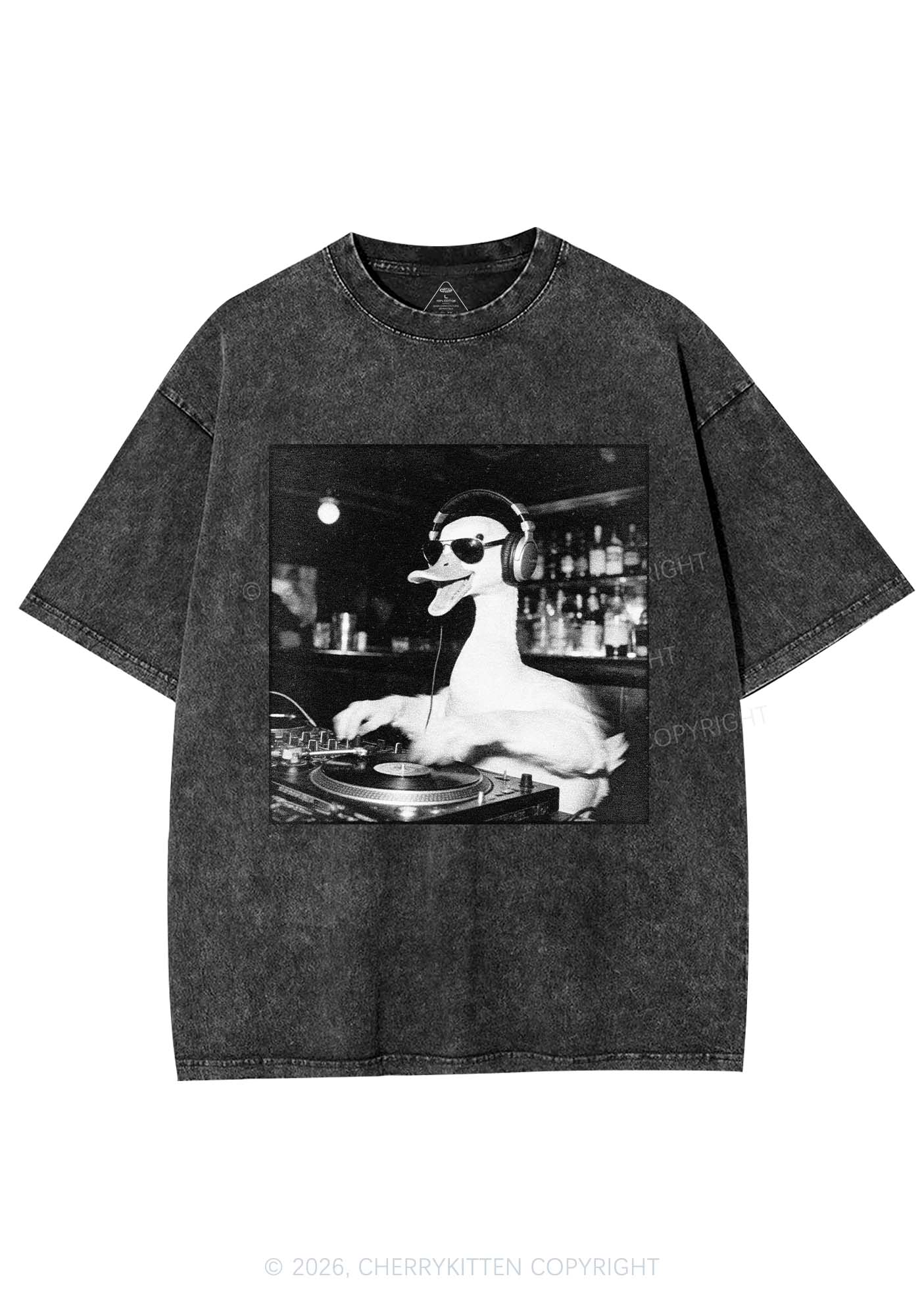 DJ Duck Y2K Shirts Washed Tee Cherrykitten - Image 3