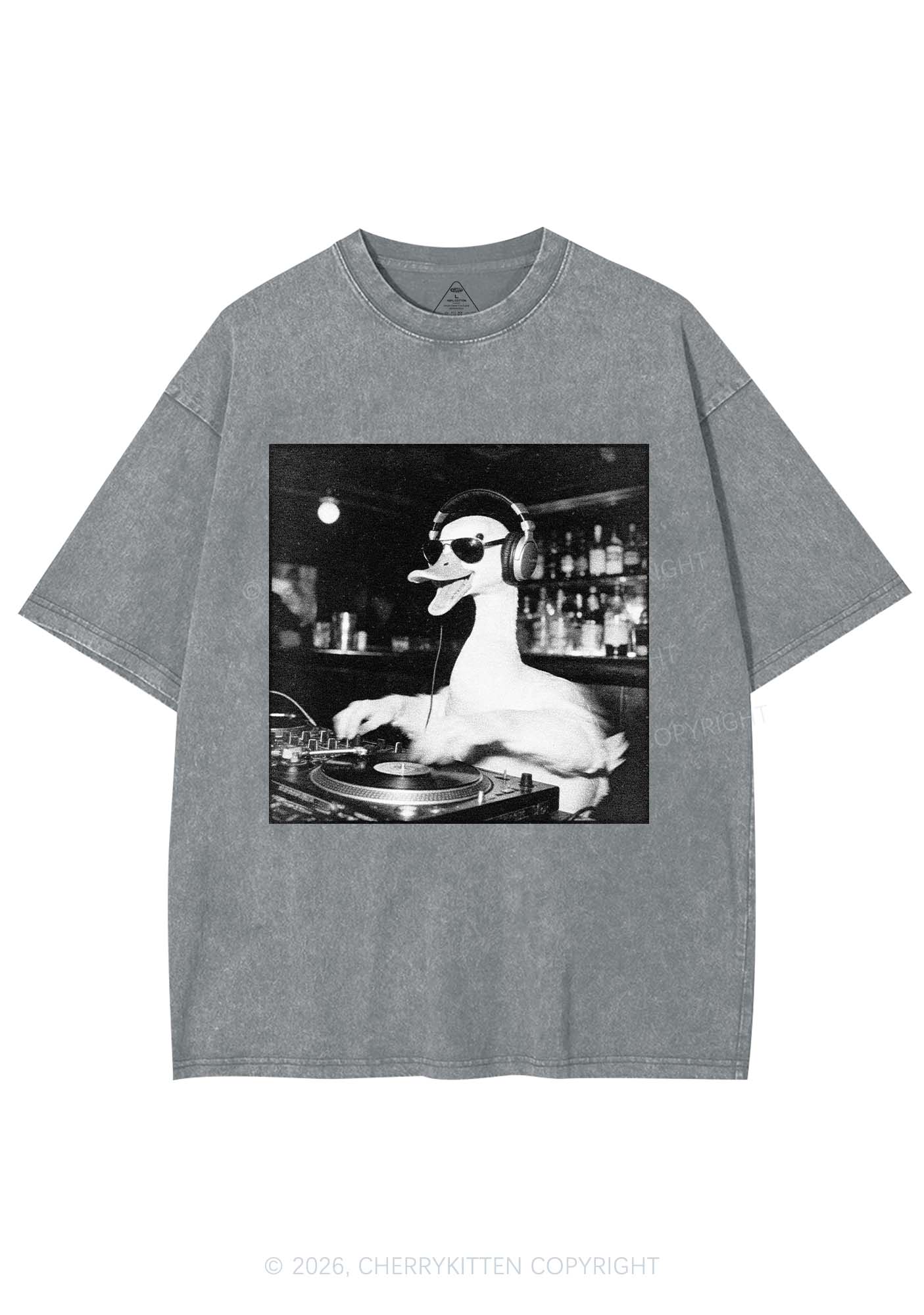 DJ Duck Y2K Shirts Washed Tee Cherrykitten - Image 6