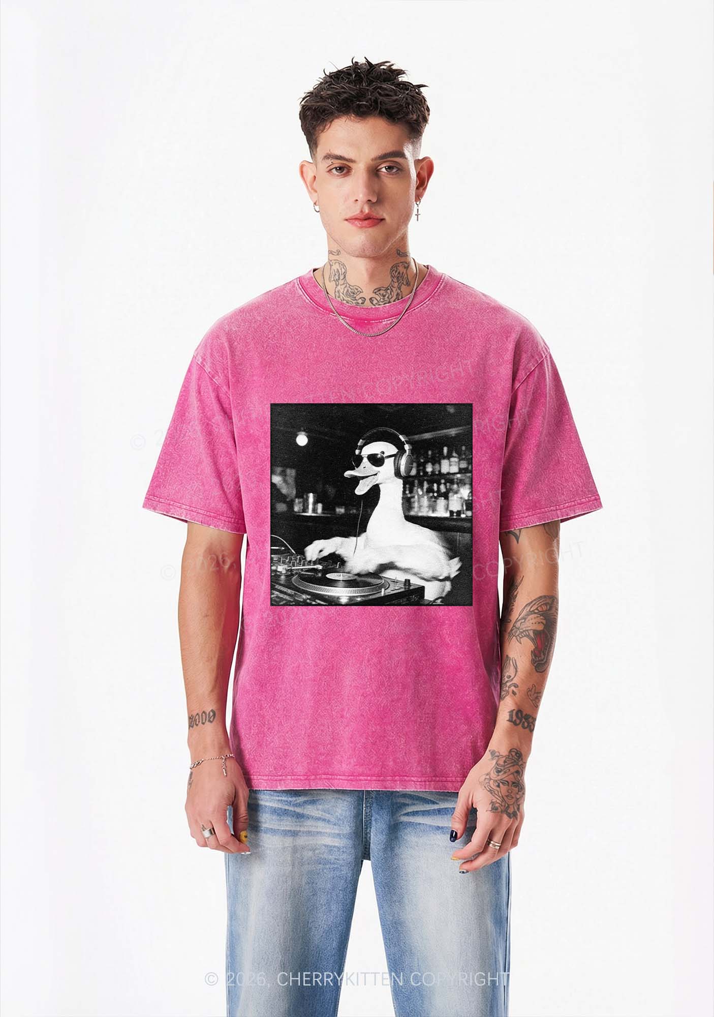 DJ Duck Y2K Shirts Washed Tee Cherrykitten - Image 9