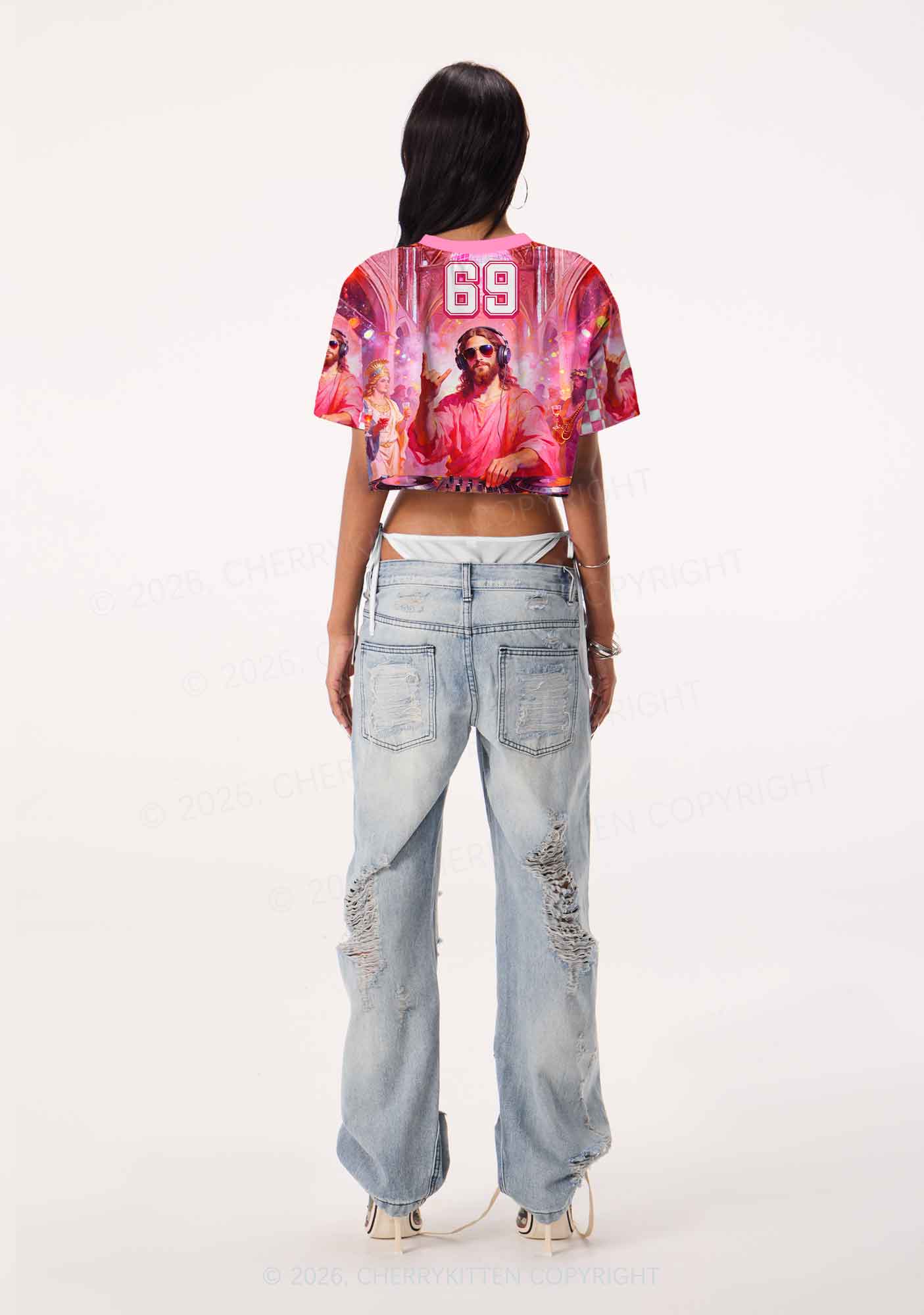 DJ Jesus Y2K Crop Sport Jersey Shirts Cherrykitten - Image 3