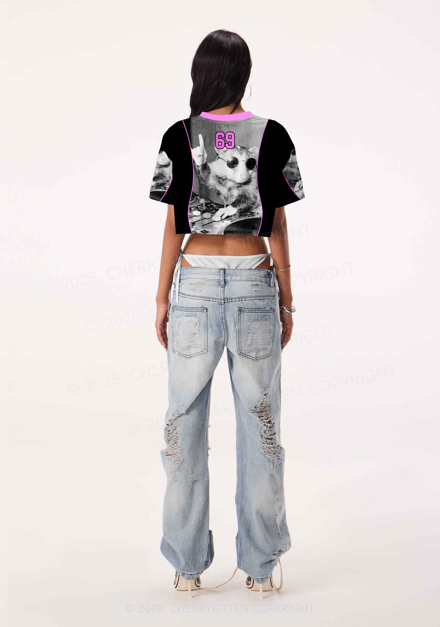 DJ Possum Y2K Crop Sport Jersey Shirts Cherrykitten - Image 3