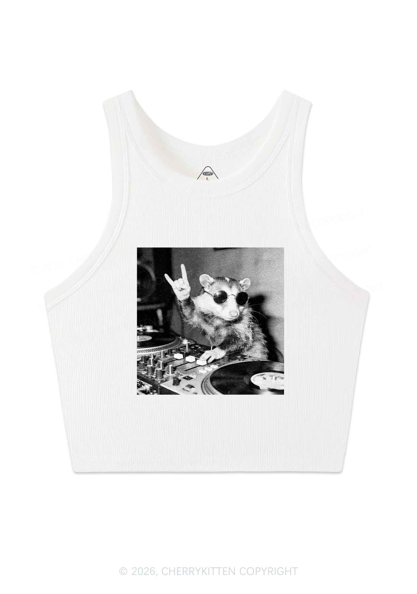 DJ Possum Y2K Crop Tank Top Cherrykitten - Image 4