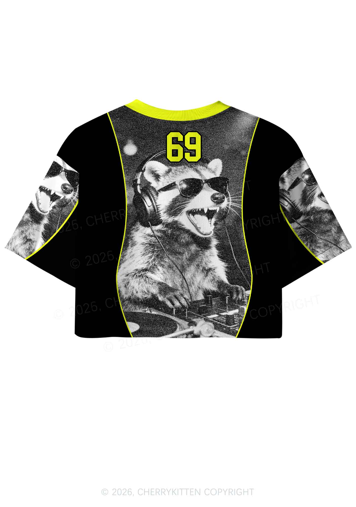 DJ Raccoon Y2K Crop Sport Jersey Shirts Cherrykitten - Image 5