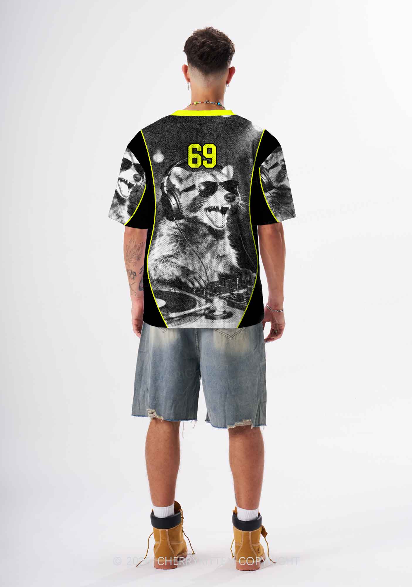 DJ Raccoon Y2K Sport Jersey Shirts Cherrykitten - Image 3