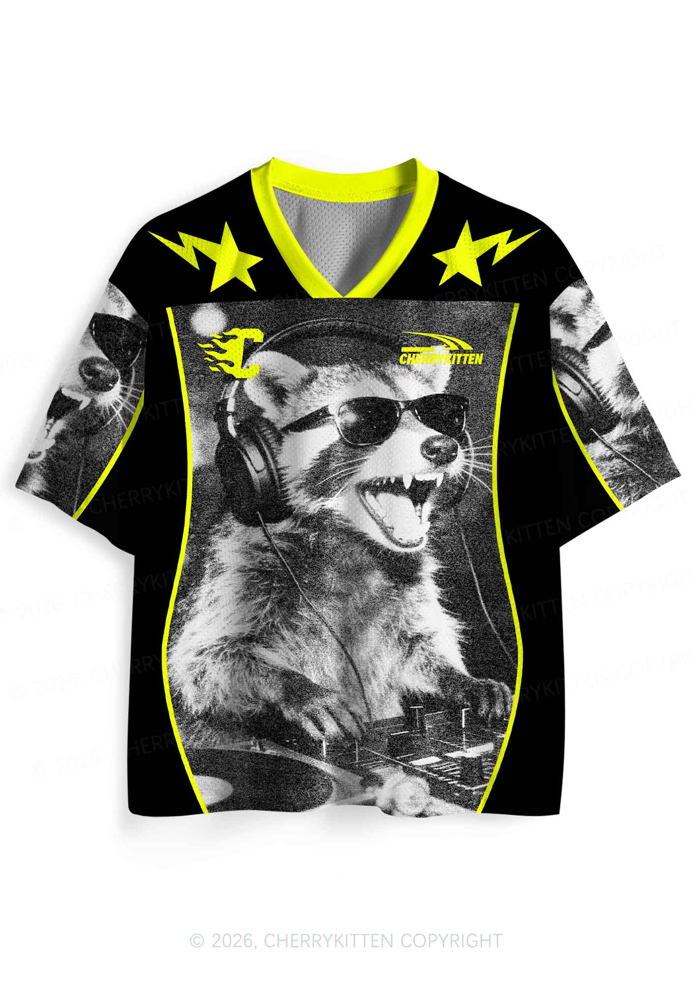 DJ Raccoon Y2K Sport Jersey Shirts Cherrykitten - Image 4