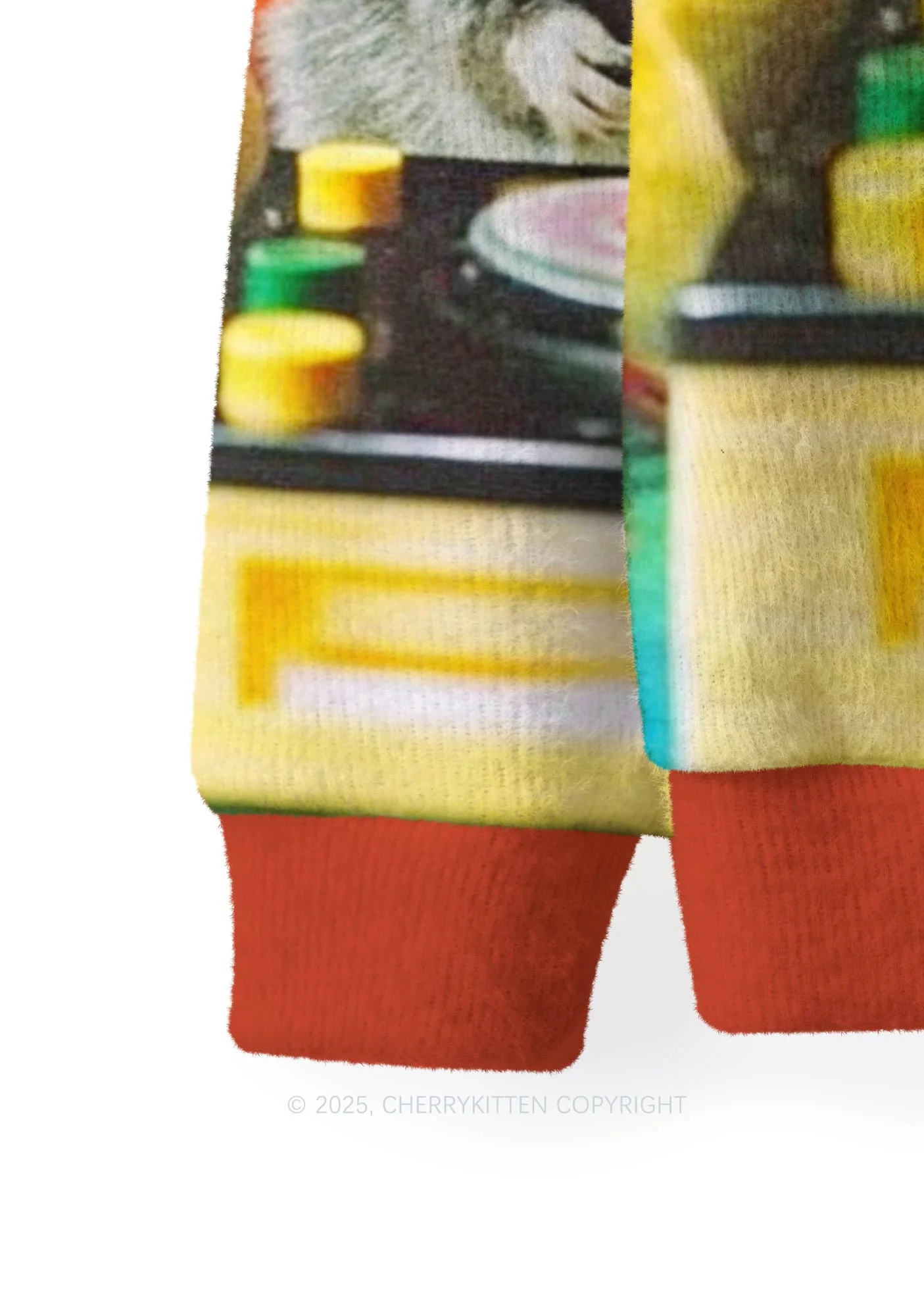 DJ Rat Duck Y2K Christmas Knit Sweatshirt Cherrykitten - Image 3