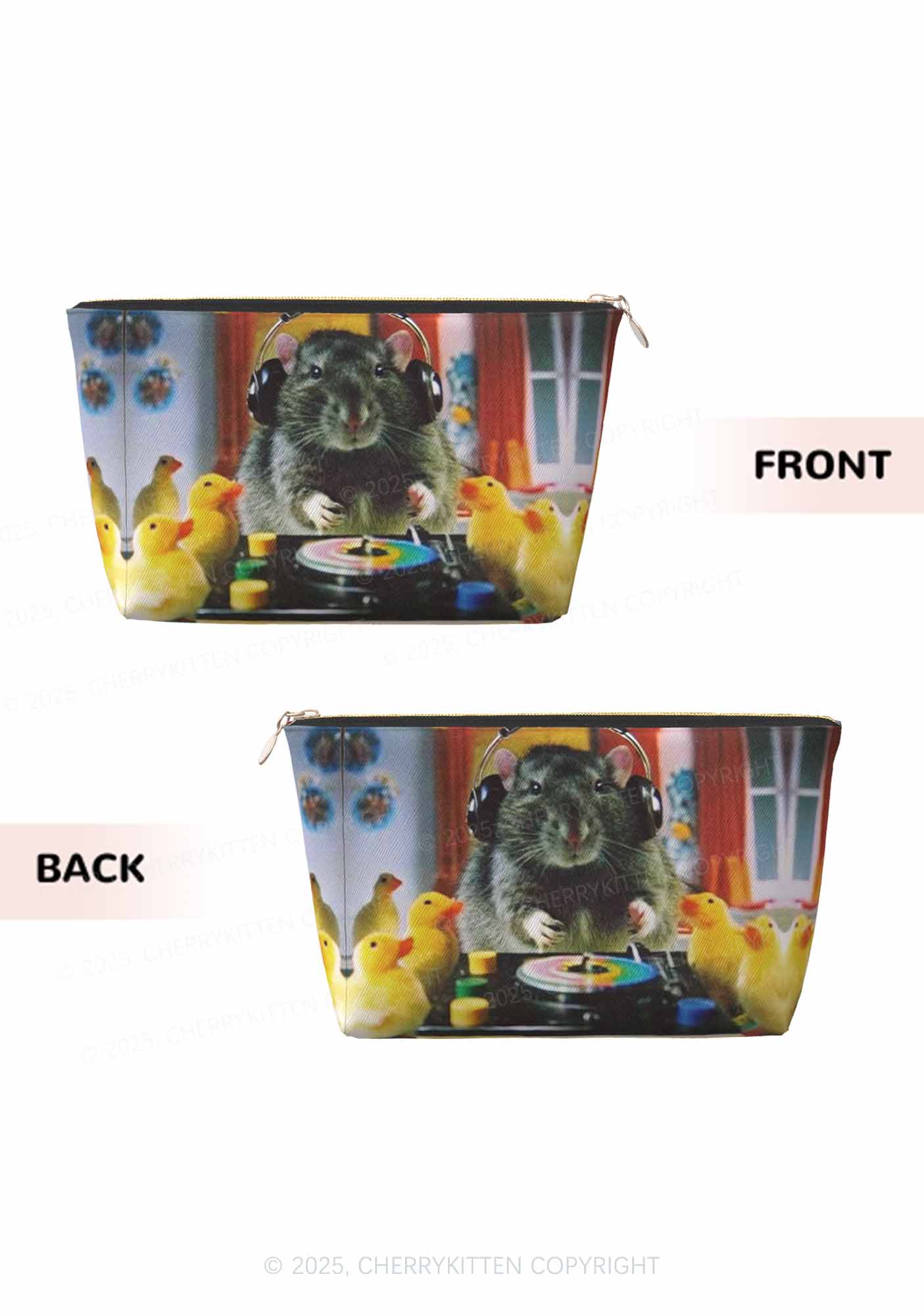 DJ Rat Duck Y2K Leather Makeup Bag Cherrykitten - Image 2