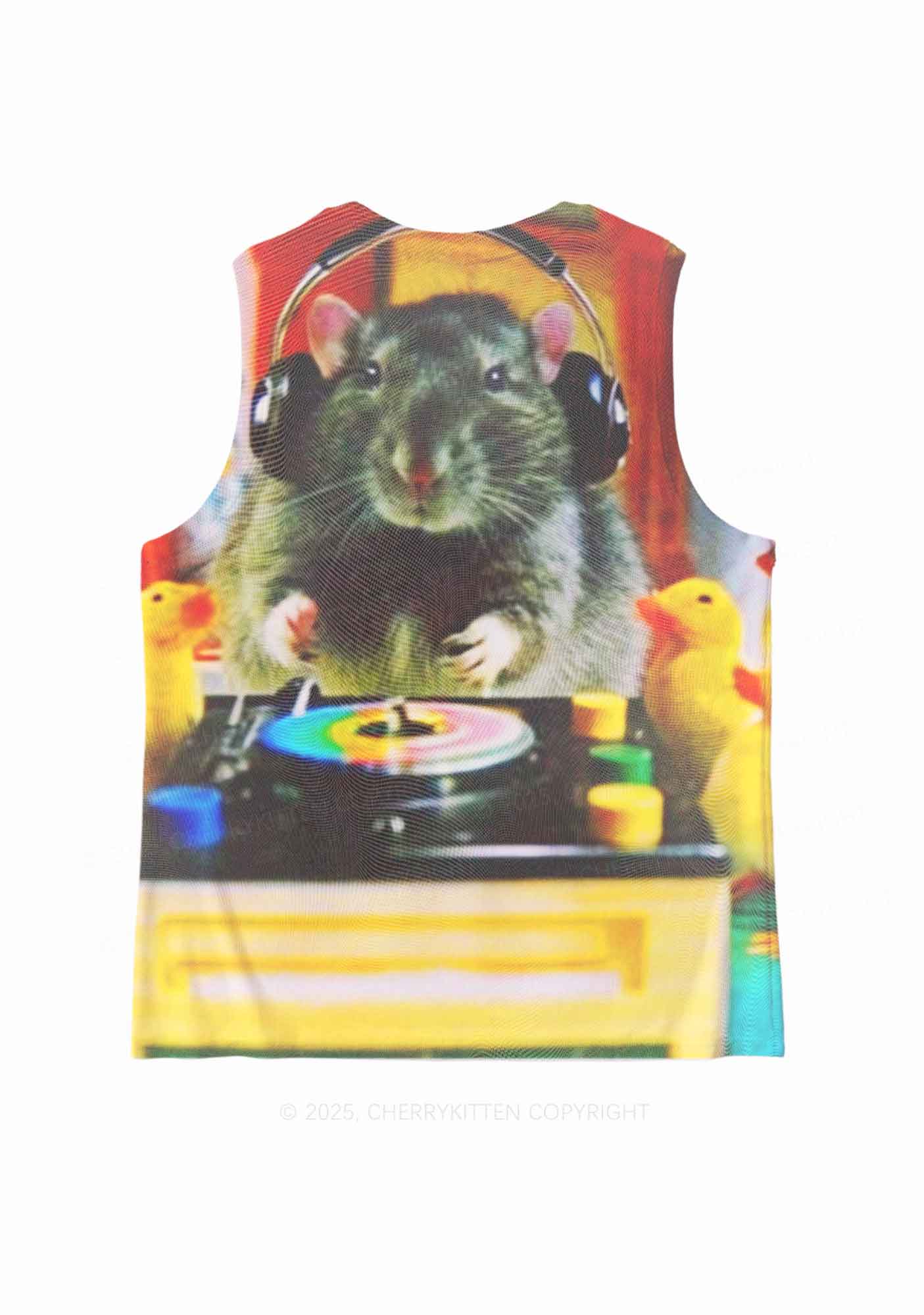 DJ Rat Duck Y2K Mesh Muscle Tank Cherrykitten - Image 2